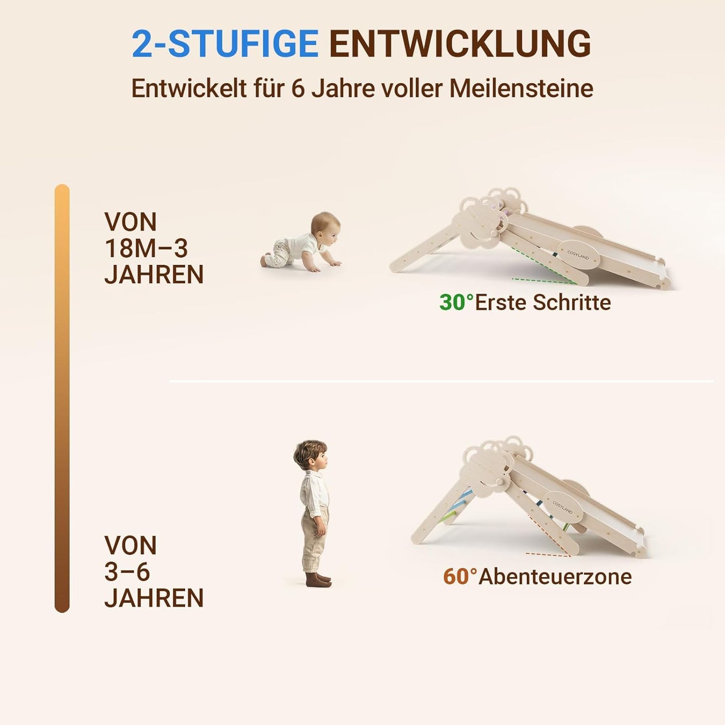Klettergerüst Indoor, Natur/Kaltfarben