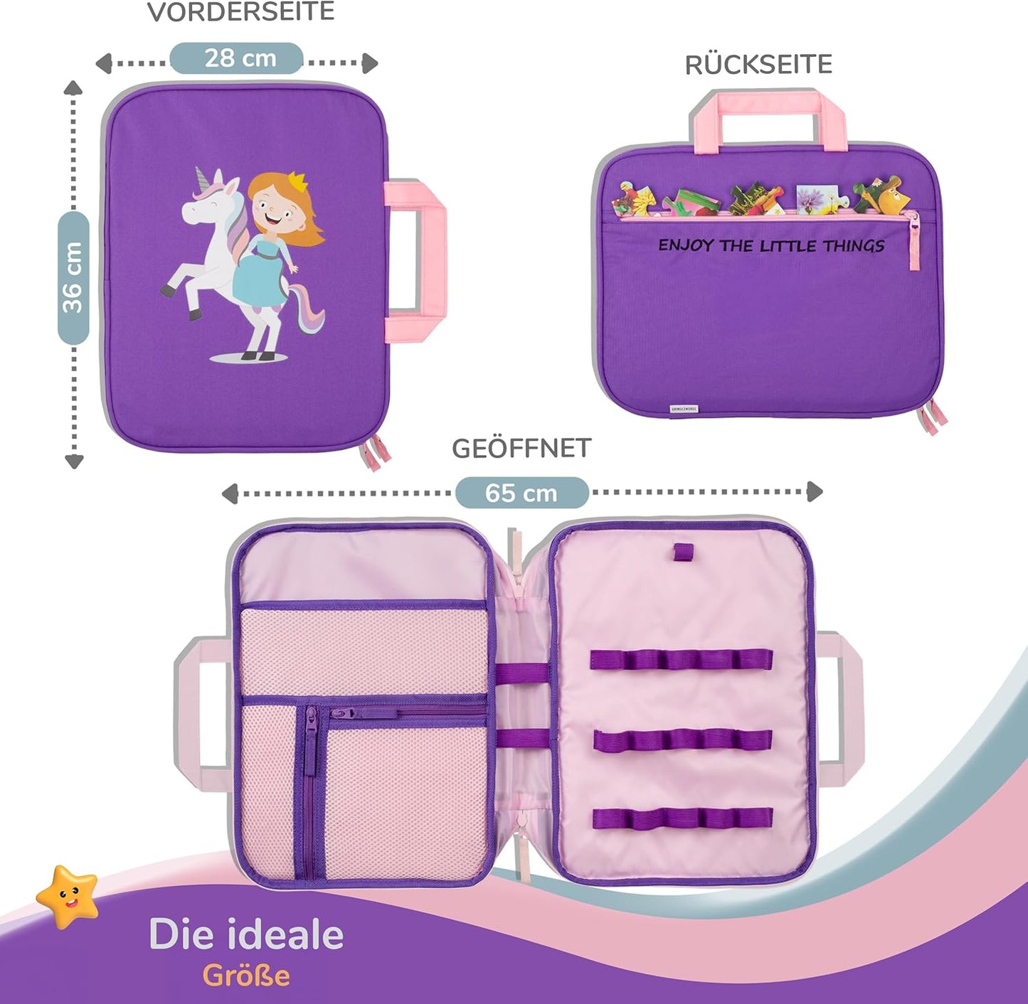 Tasche für Edurino, Tonie & TipToi Zubehör, Pia Prinzessin (Lila)