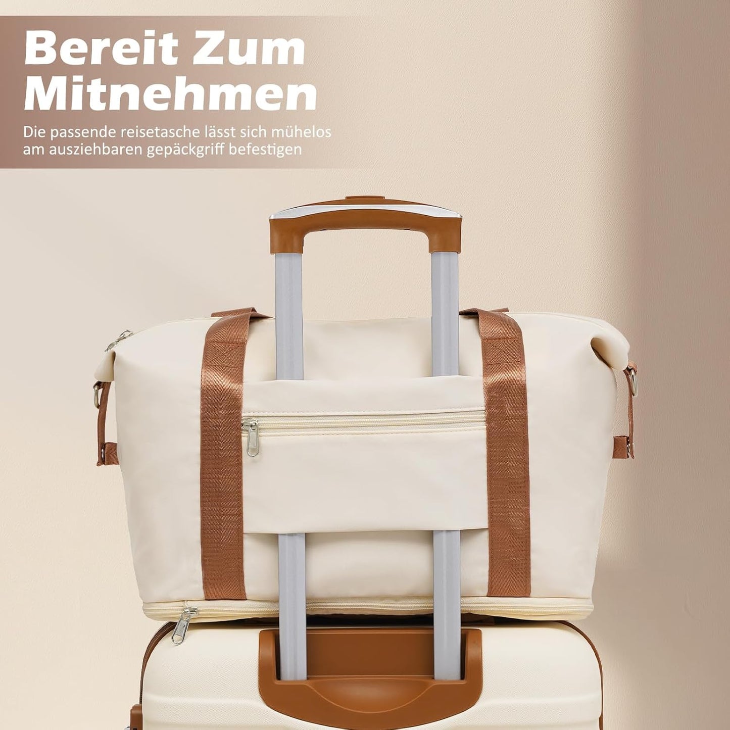 Hartschalen-Trolley-Set mit TSA-Schloss (3-teilig), Dunkelgrün/Braun Mittlerer Koffer-Set 3tlg