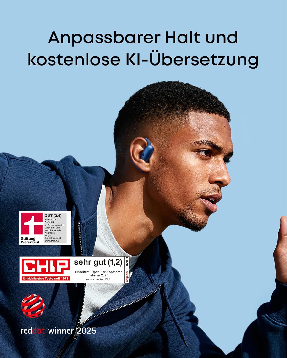 AeroFit 2 Open-Ear Kopfhörer, Standard Blau