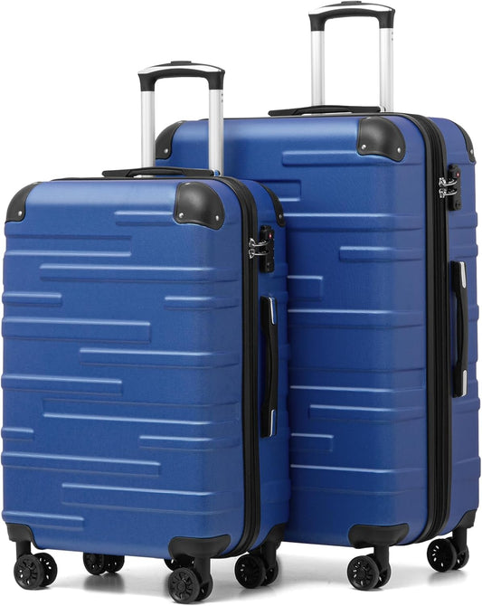 2-teiliges Hartschalenkoffer-Set mit TSA-Schloss, Navy Blau, Set-2tlg(M + L)