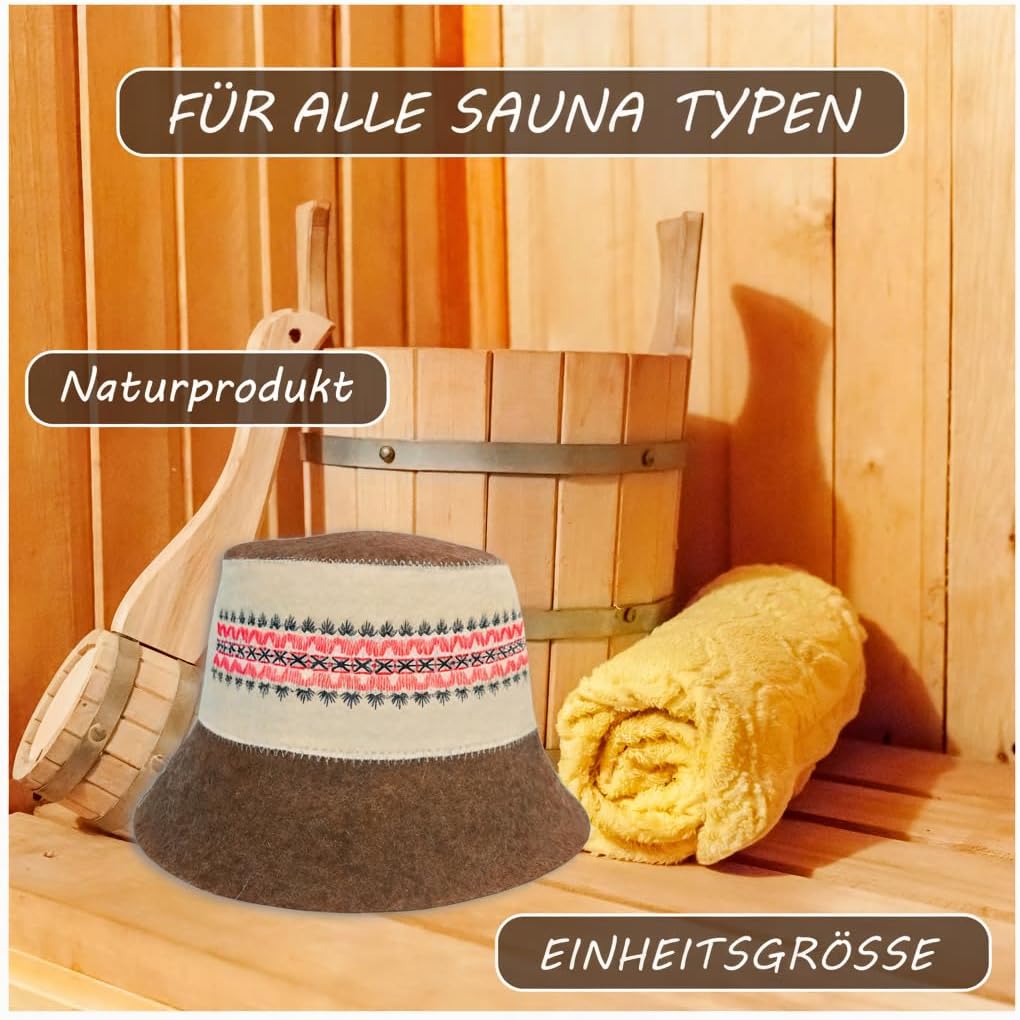 Saunahut, Braun-Weiss