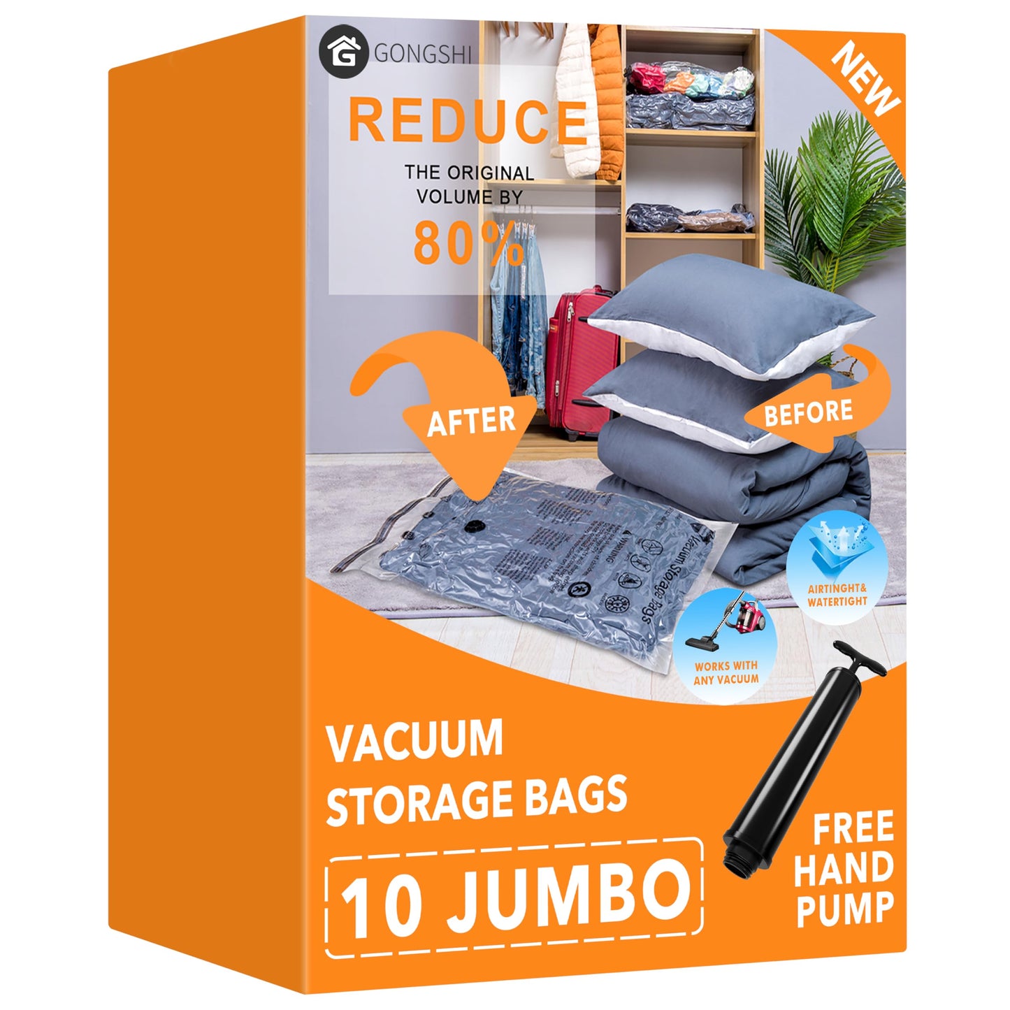 Vakuumbeutel für Kleidung und Bettdecken, 10 Jumbo