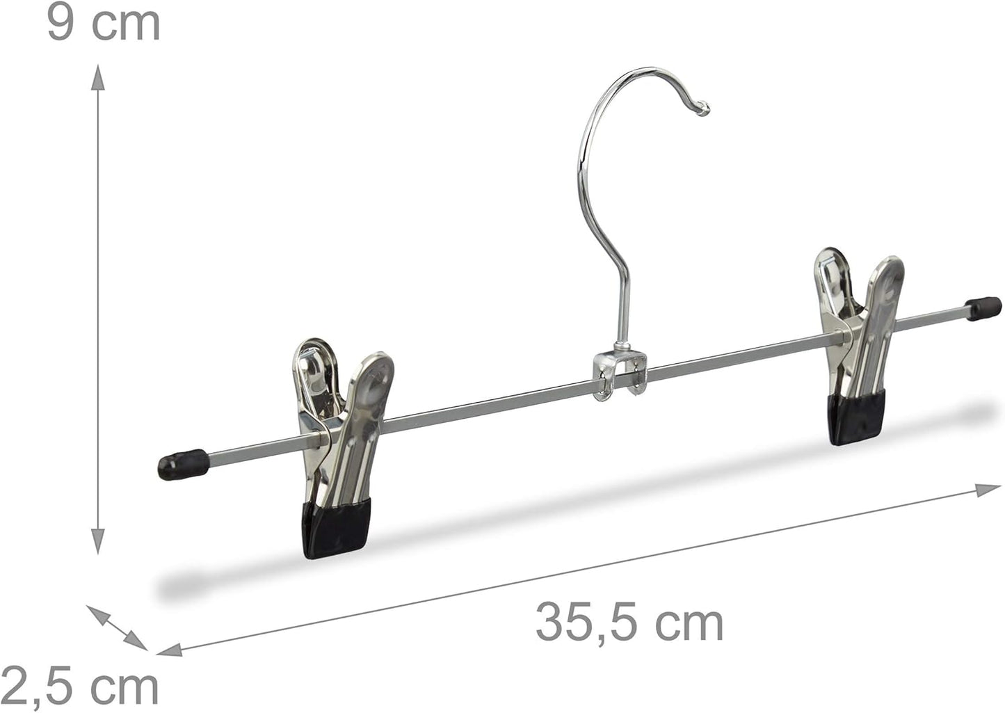 30er-Set Hosenbügel mit Klemmen, 1 Silber 30er Pack