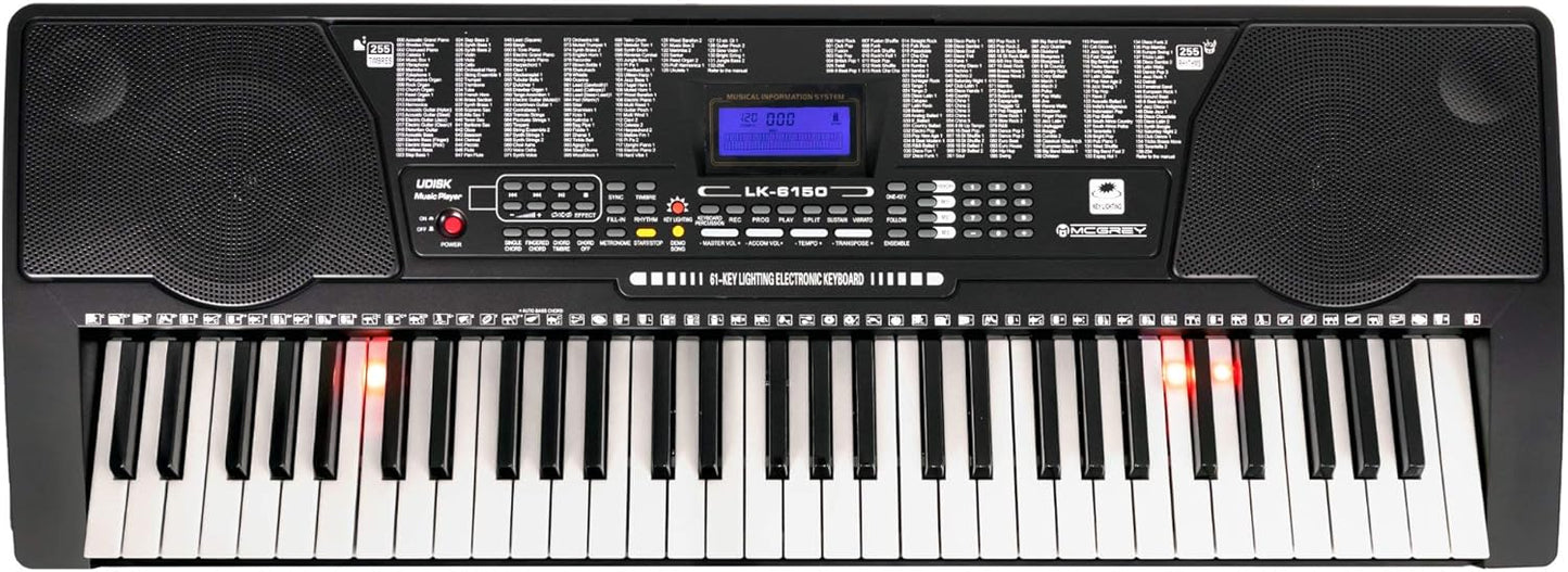 LK-6150 Leuchttasten Keyboard & Kopfhörer Set für Einsteiger