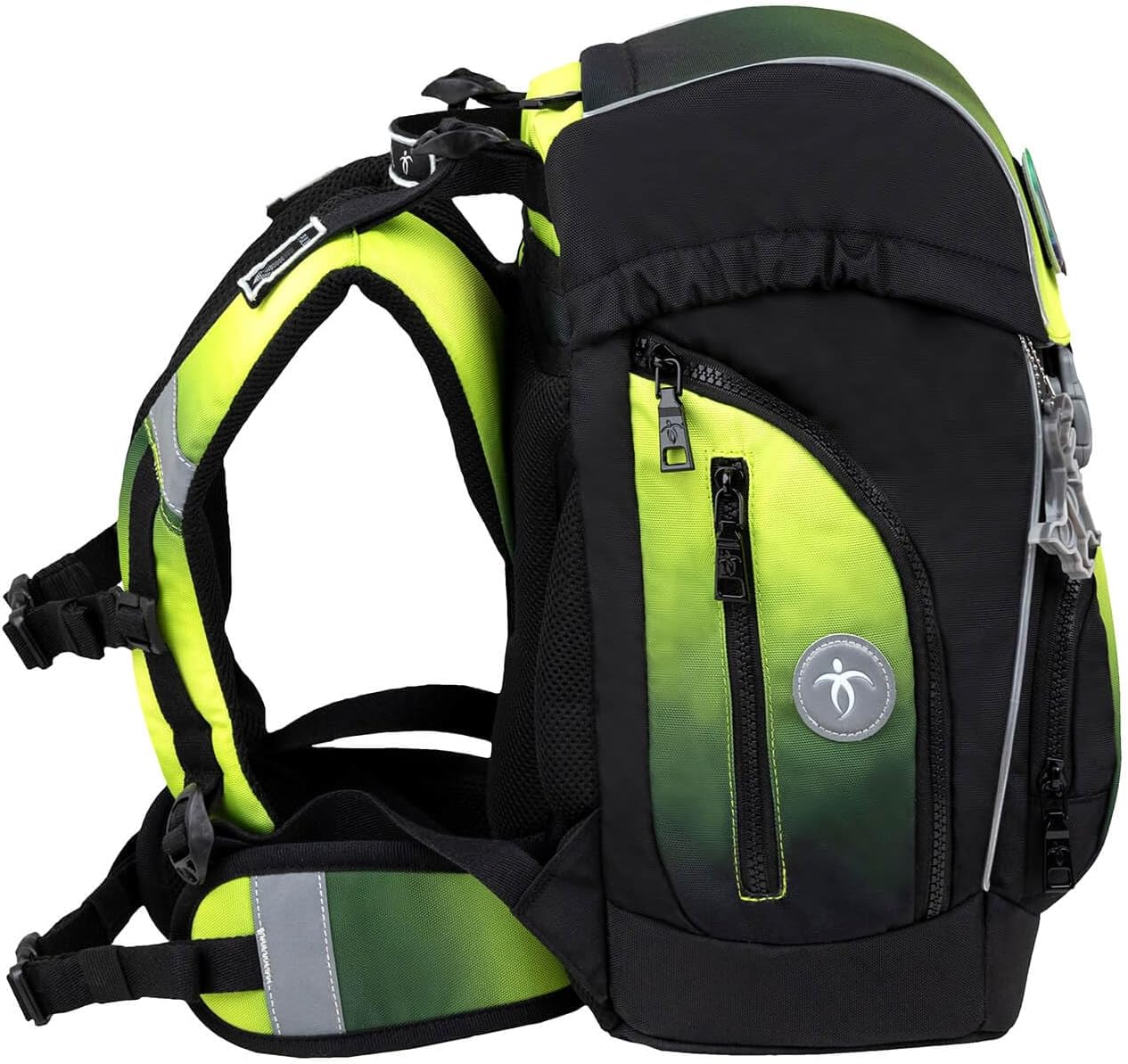 Comfy Plus ergonomisches Schulranzen-Set, 5-teilig, Black Green