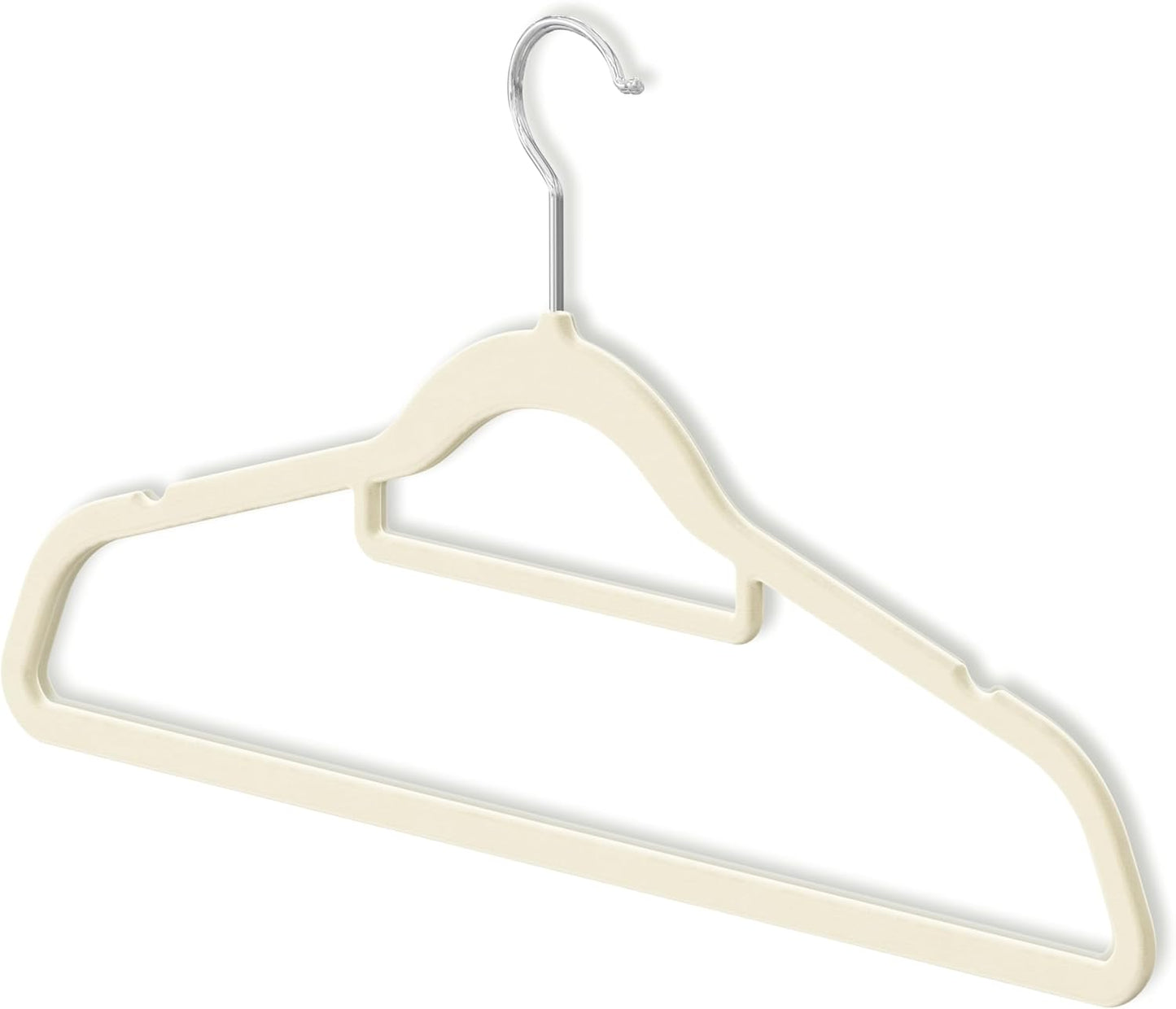 Samt Kleiderbügel-Set mit Drehhaken (50 Stück), Beige 50