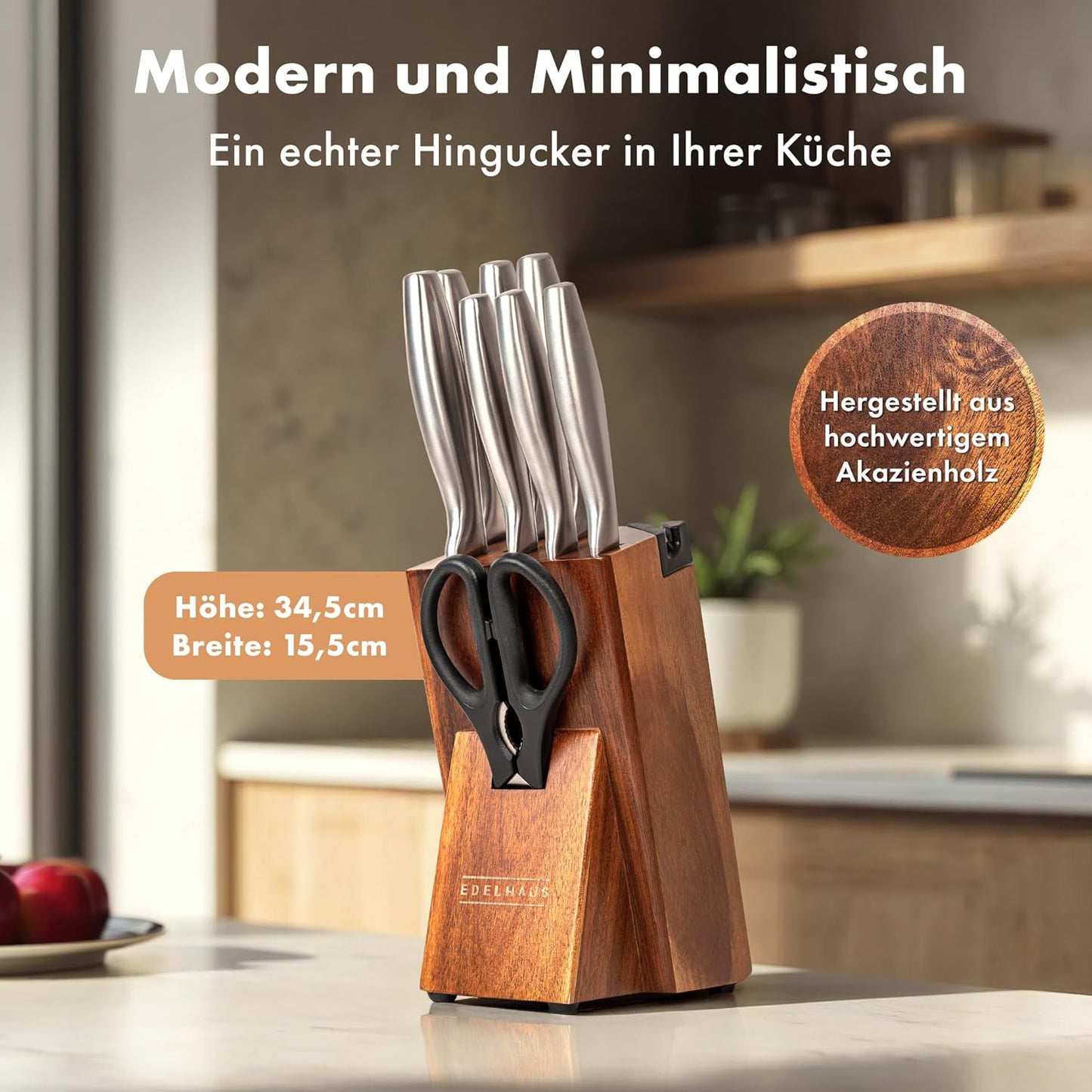Profi Messerblock-Set mit integriertem Schärfer