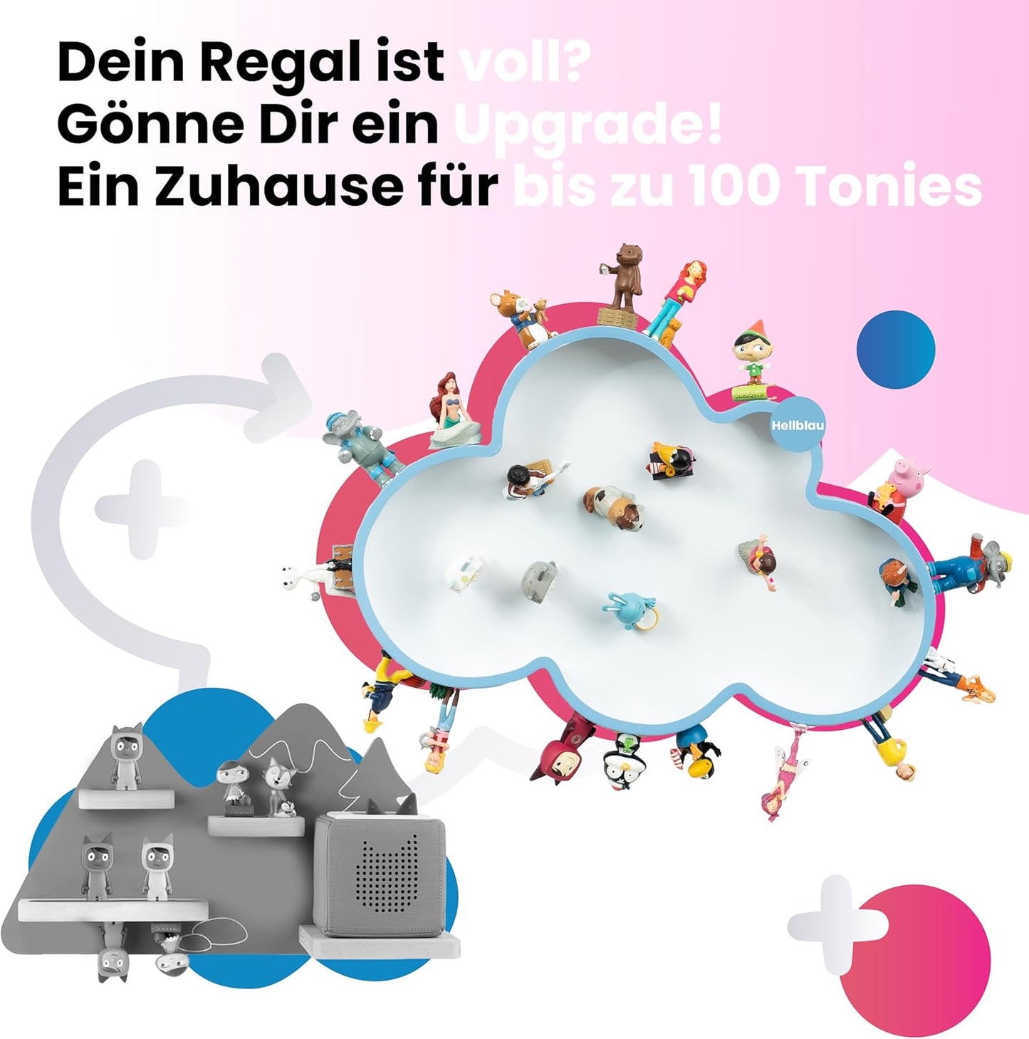 Wandregal für Tonie-Figuren, Blau