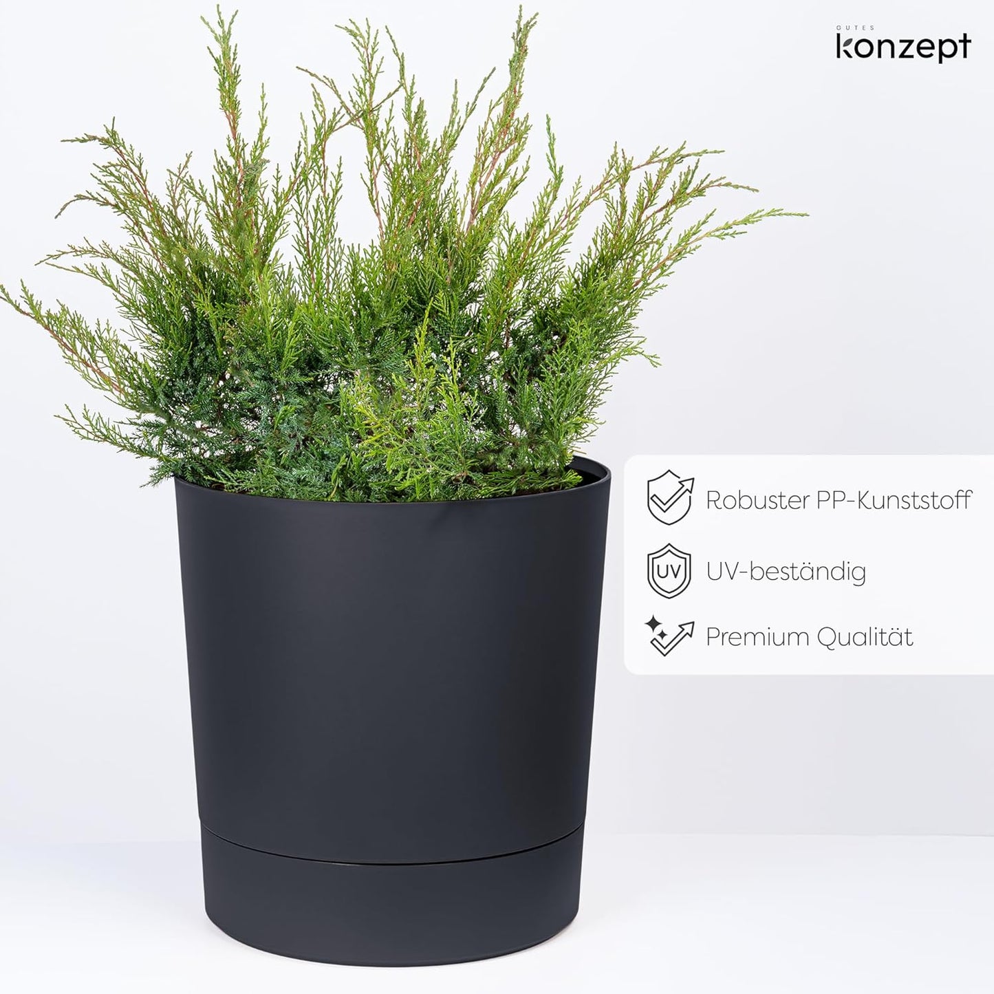 Grosser Blumentopf, Athrazit 38 cm
