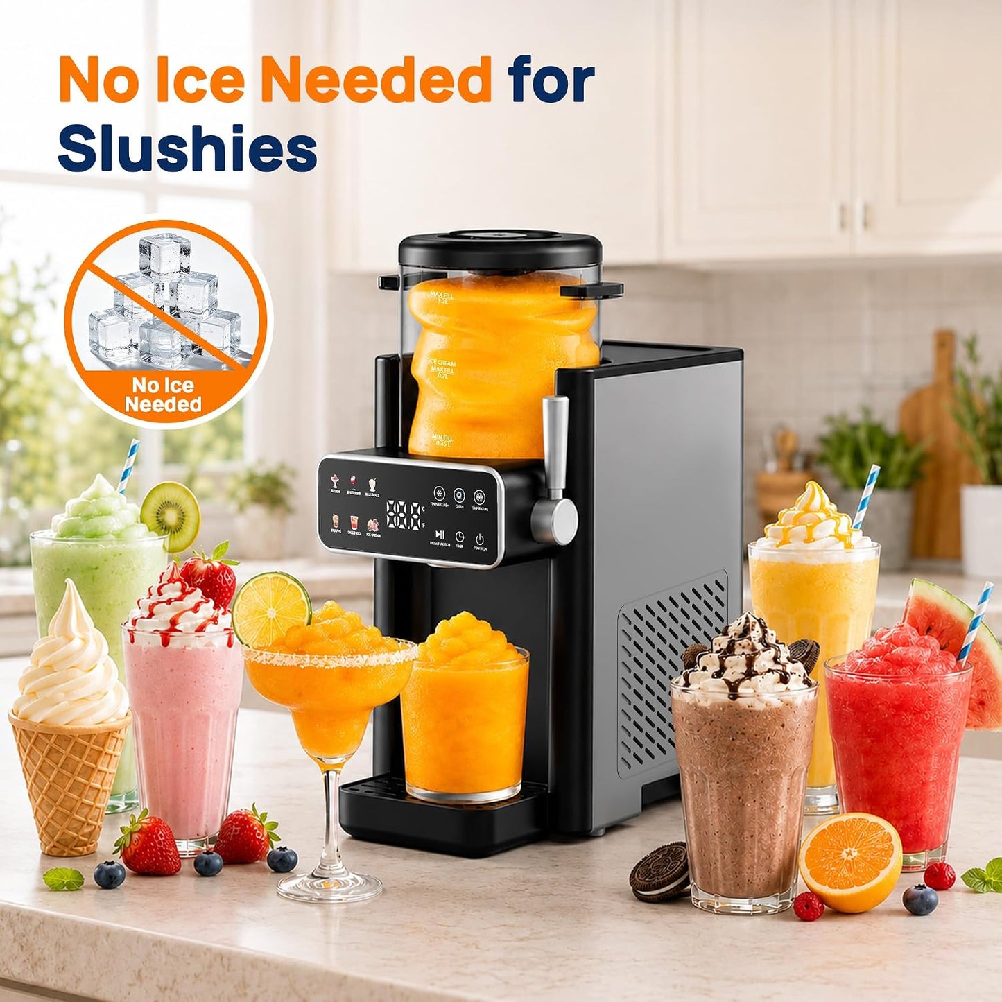 Slushie Maschine SBL-2506 mit Vorwahltimer & 6 Voreinstellungen, Black