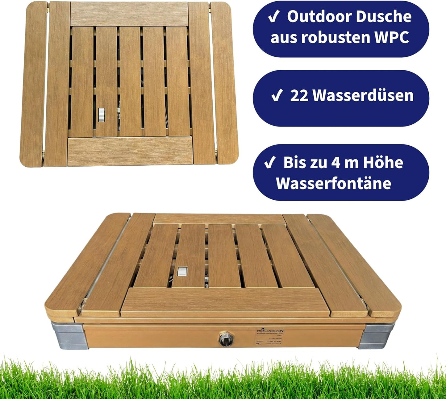 Mobile Outdoor Gartendusche mit Start-Stop-Funktion