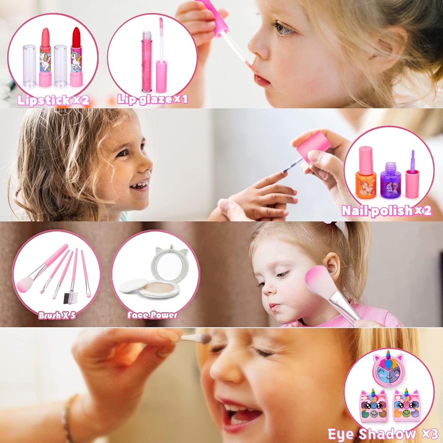 Kinderschminke-Set mit Einhorn-Kosmetiktasche