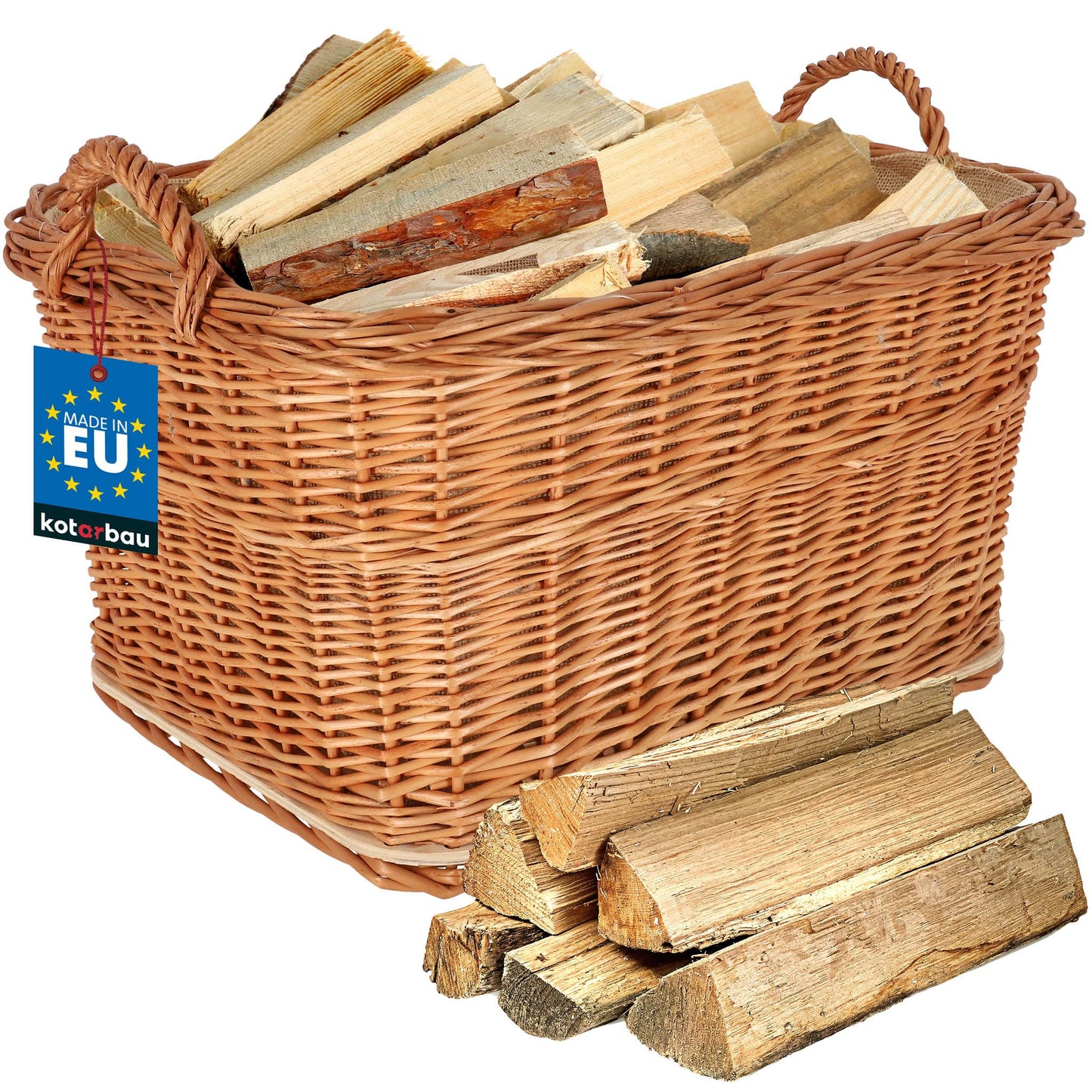 Weidenkorb mit Henkel, Naturfarbe 55x45 cm