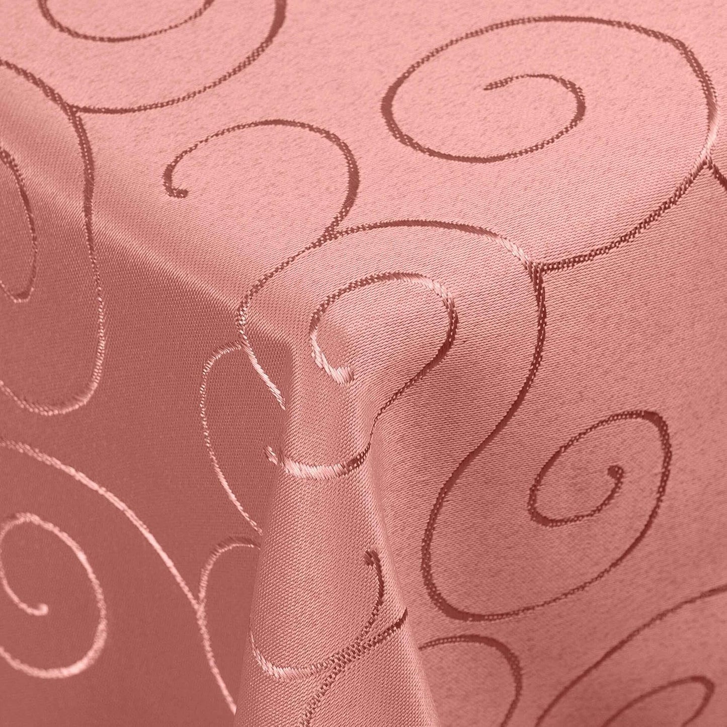 Tafeldecke mit Ornament-Stickerei, 130 x 340 cm (Eckig) Altrosa / Rosa