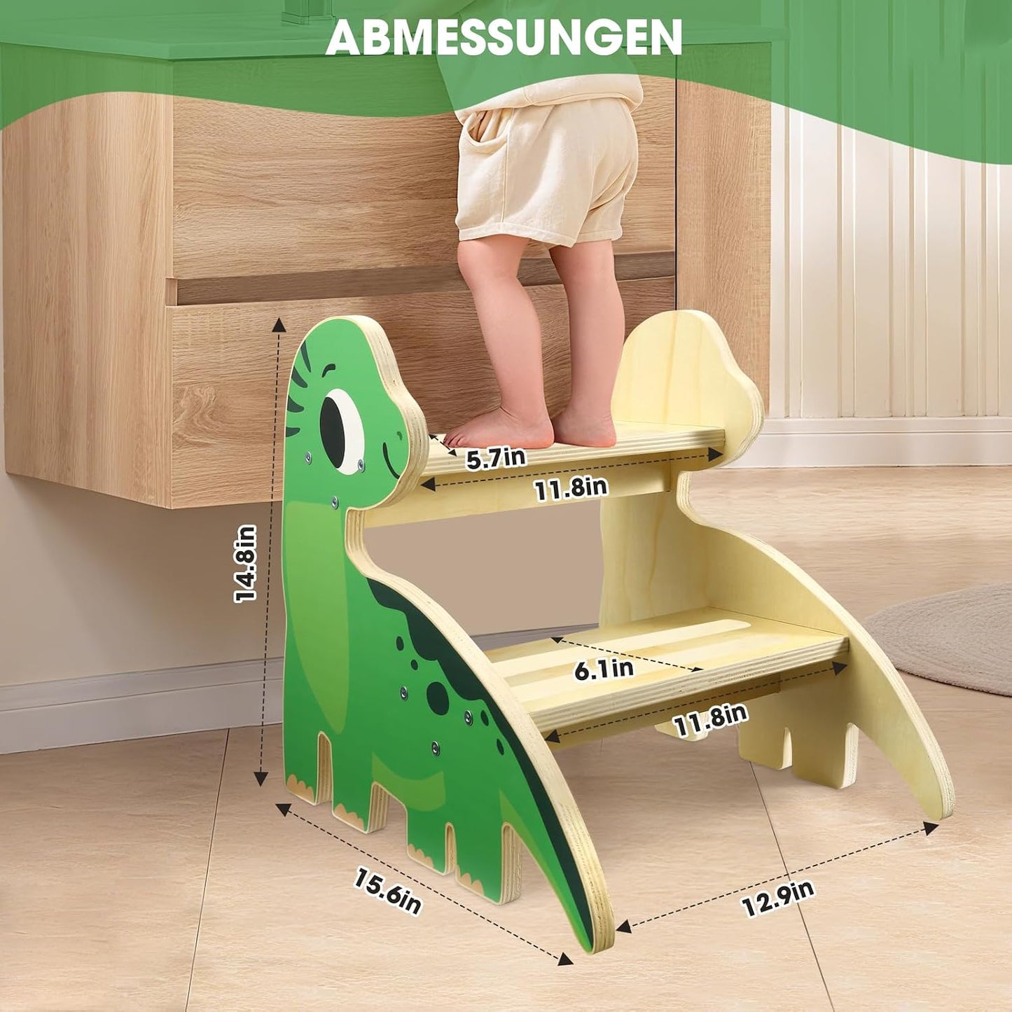 Tritthocker mit 2 Stufen, Dinosaurier