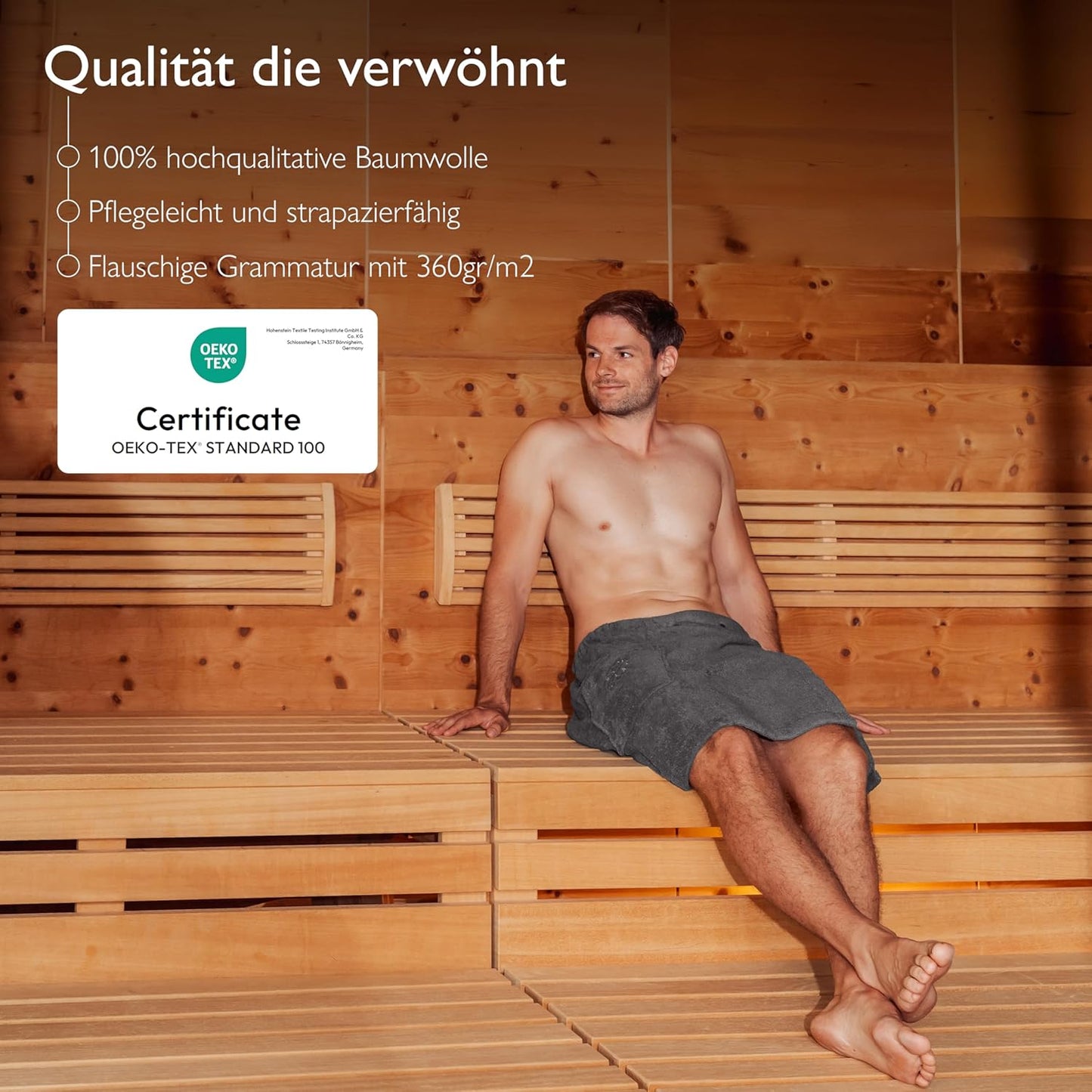 Premium Saunakilt Herren, Anthrazit