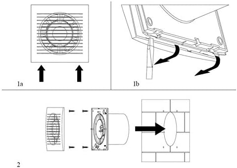 Bad-Lüfter mit Feuchtesensor, Ø 150mm Braun