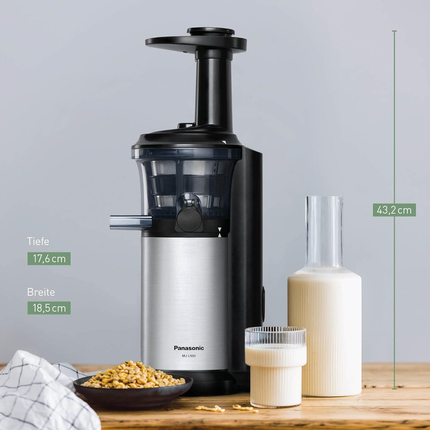 MJ-L500S Slow Juicer mit 2 Einsätzen, Silber