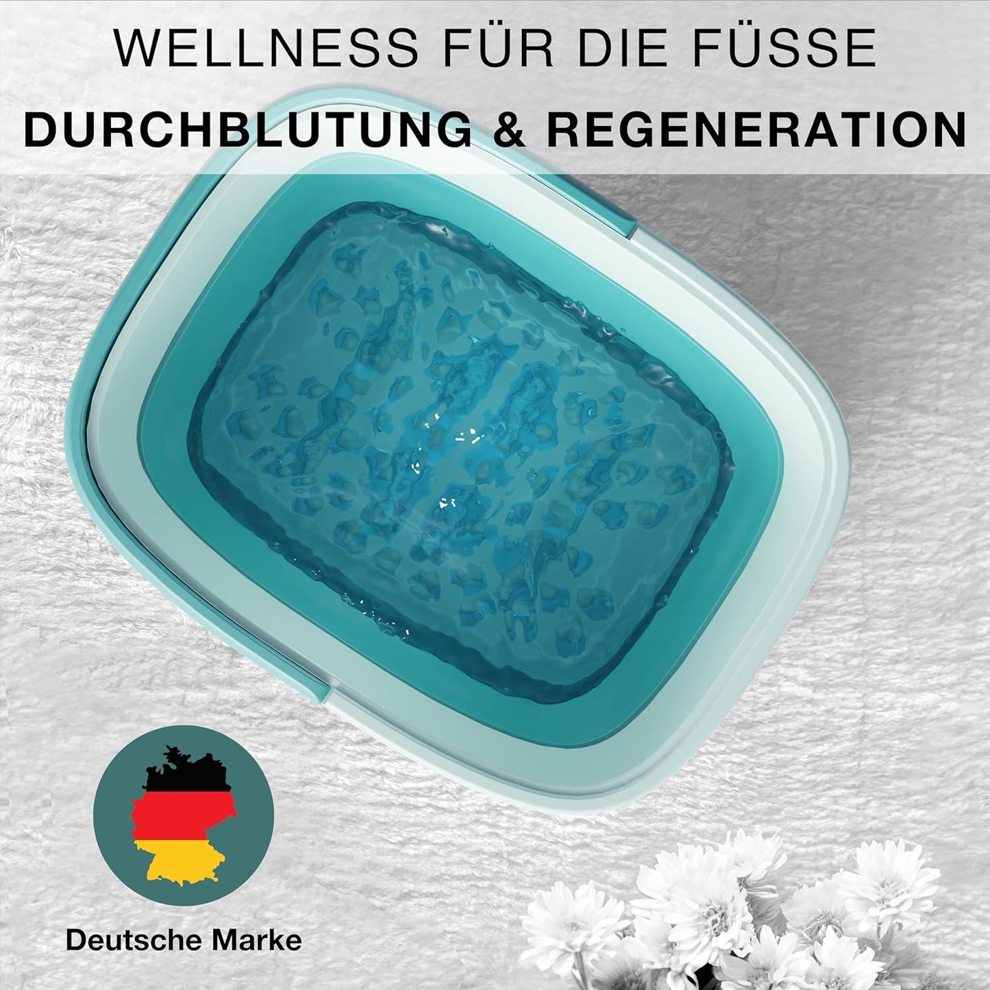 Faltbare Fussbadewanne mit Massage-Noppen, Grün