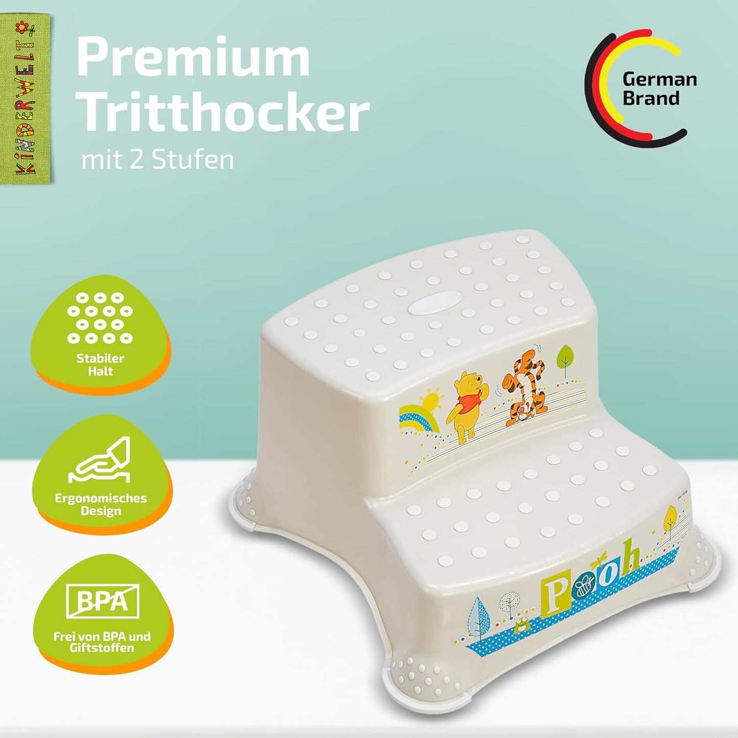 Zweistufiger Tritthocker, Perlweiss