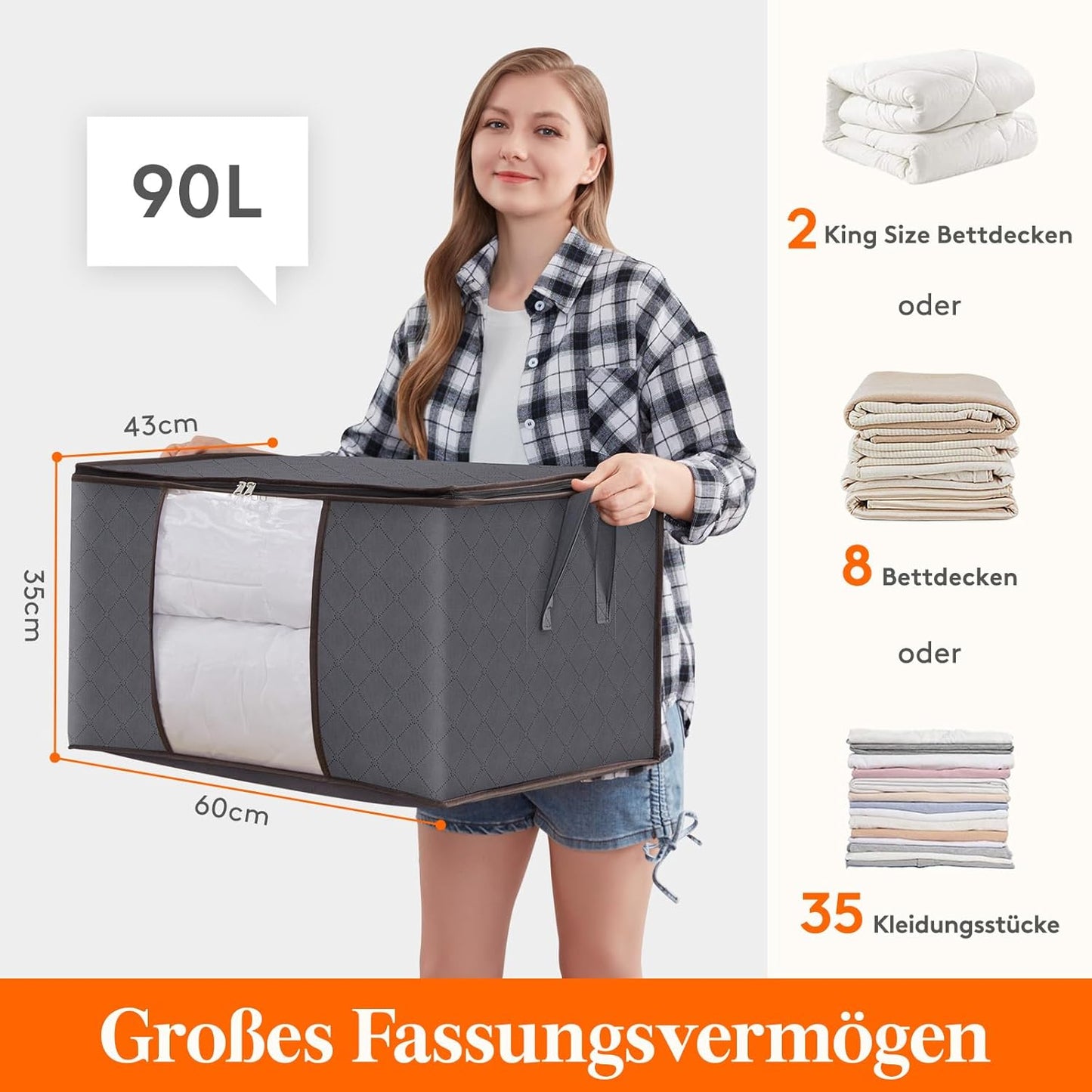 8er-Set Aufbewahrungstasche, 8 90L