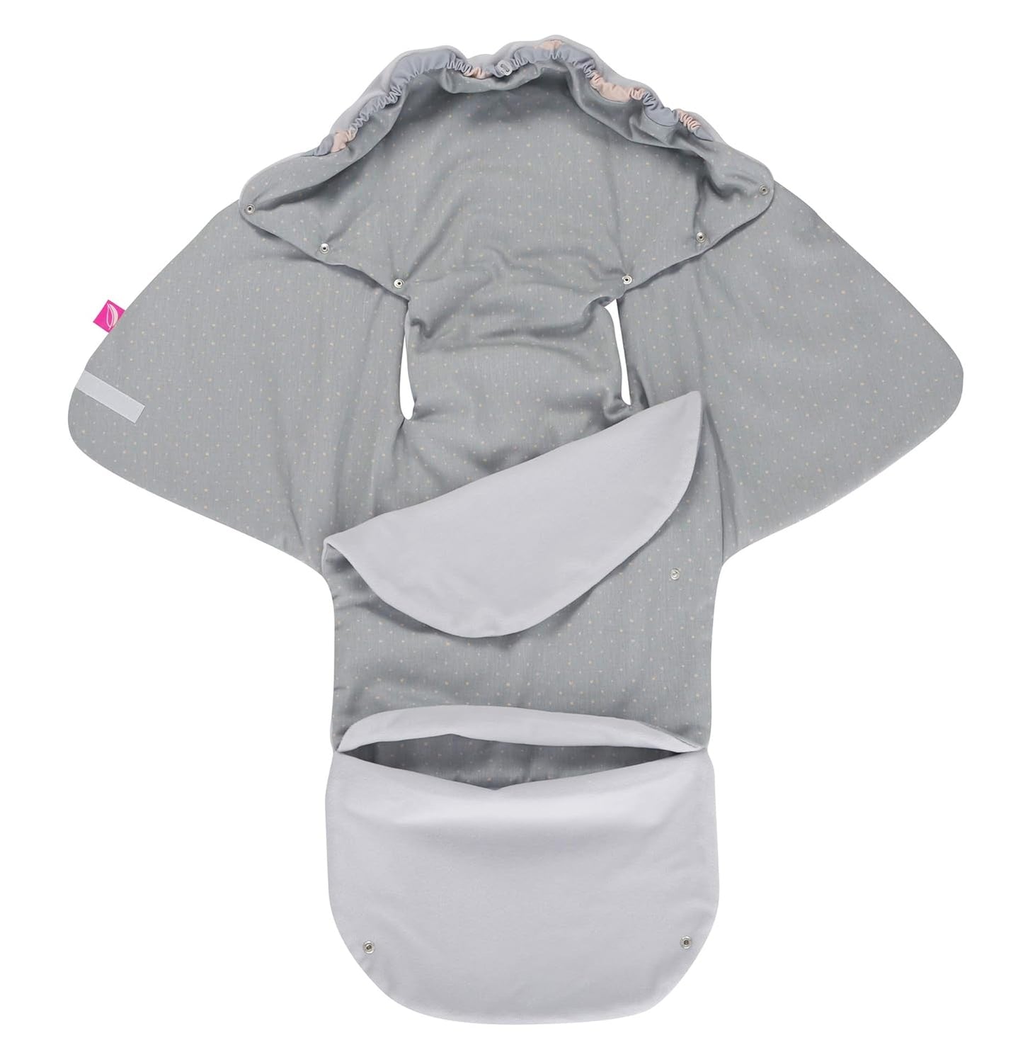 Baby-Einschlagdecke für Babyschale und Kinderwagen, Kleckse Apricot ca. 78×40 cm – in geschlossenem Zustand