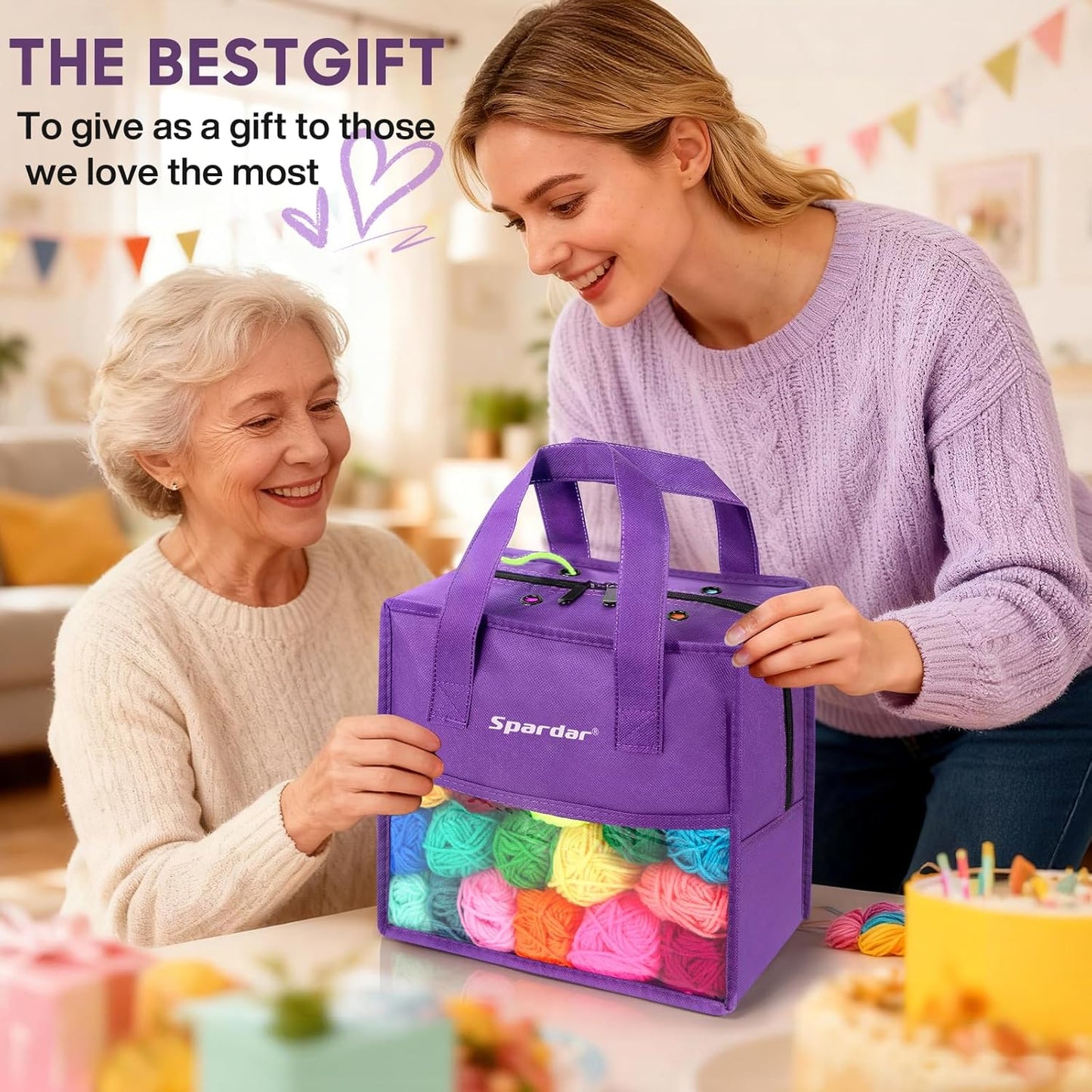 Häkelgarn-Set mit Acrylgarn und Häkelzubehör, Violett (Grape Purple)