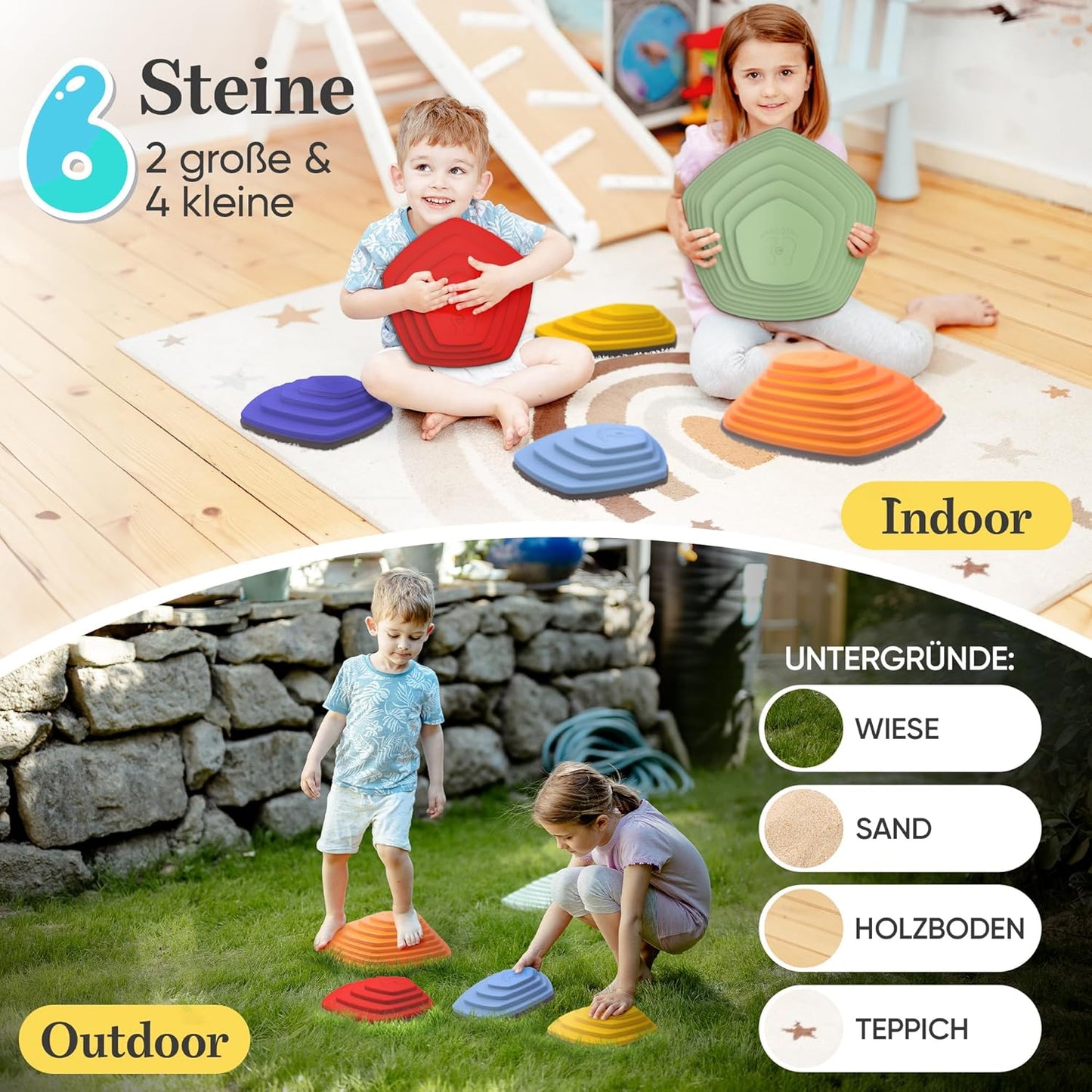 6er-Set Flusssteine, 6er Set