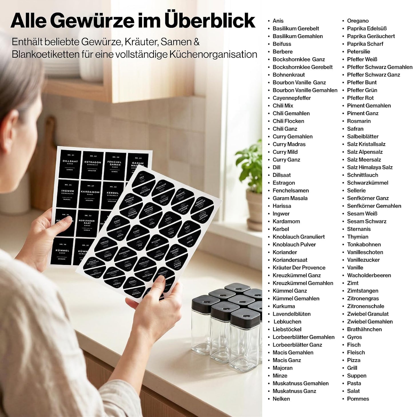 Gewürzgläser-Set, EH-SJSQU-FBL