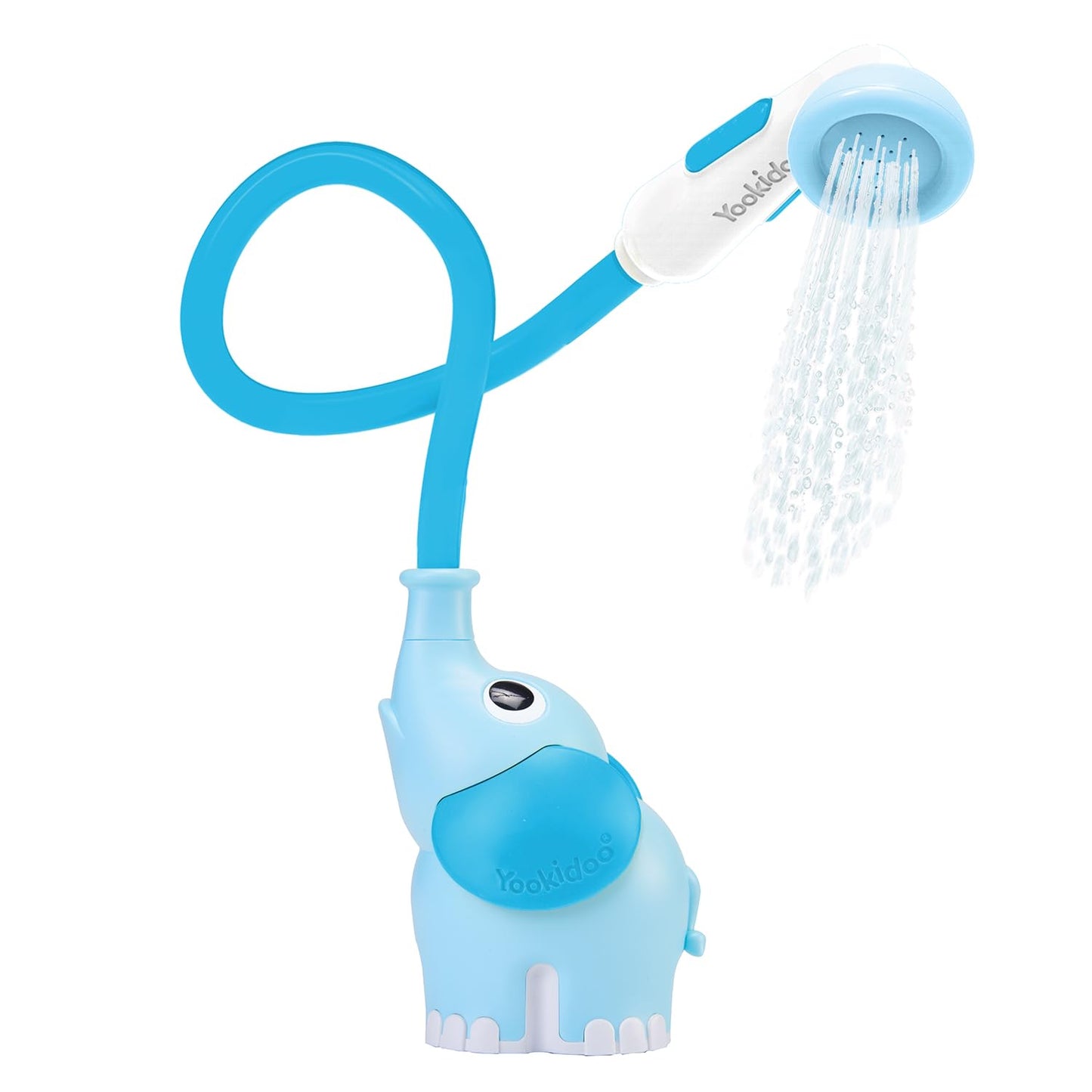 Baby-Duschkopf mit Elefanten-Wasserpumpe, Blau und Dunkelblau