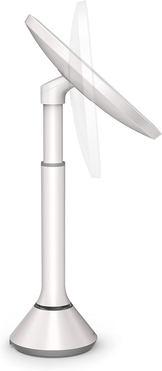 Sensorspiegel mit Touch-Helligkeitsregelung, 5-fach Vergrösserung, 23.1L x 11.9B cm Weißer Edelstahl