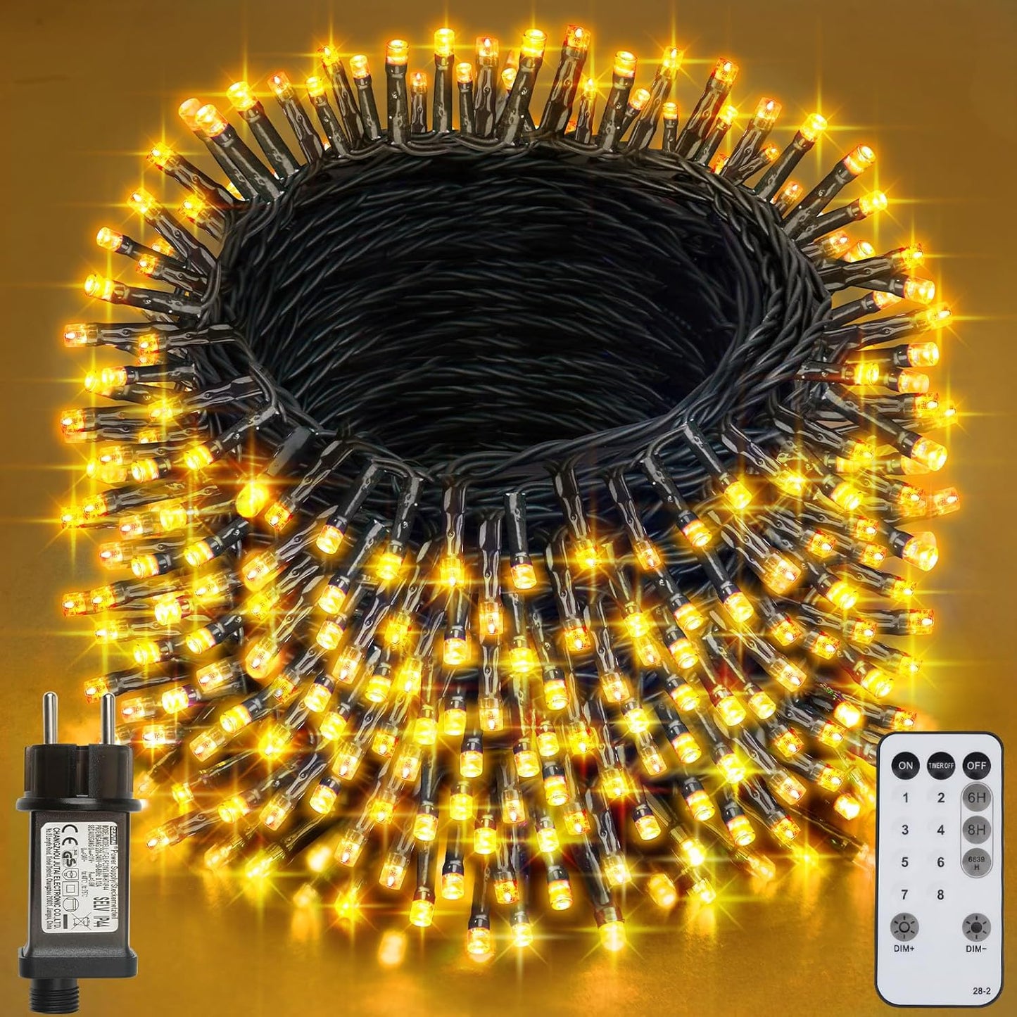 LED-Lichterkette mit Fernbedienung, Warmweiss 520er LED