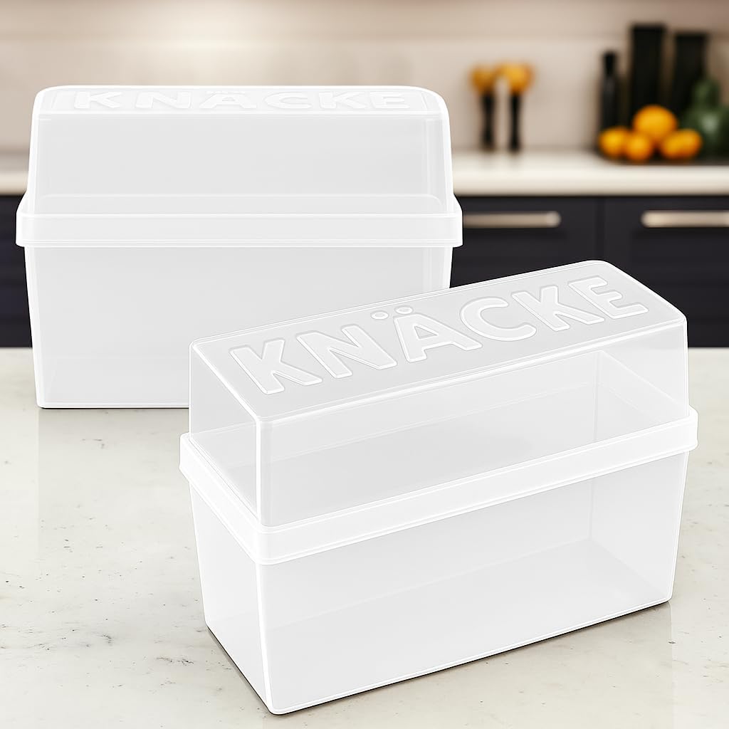 2er-Set Aufbewahrungsbox für Knäckebrot, 2 Stück - Weiss