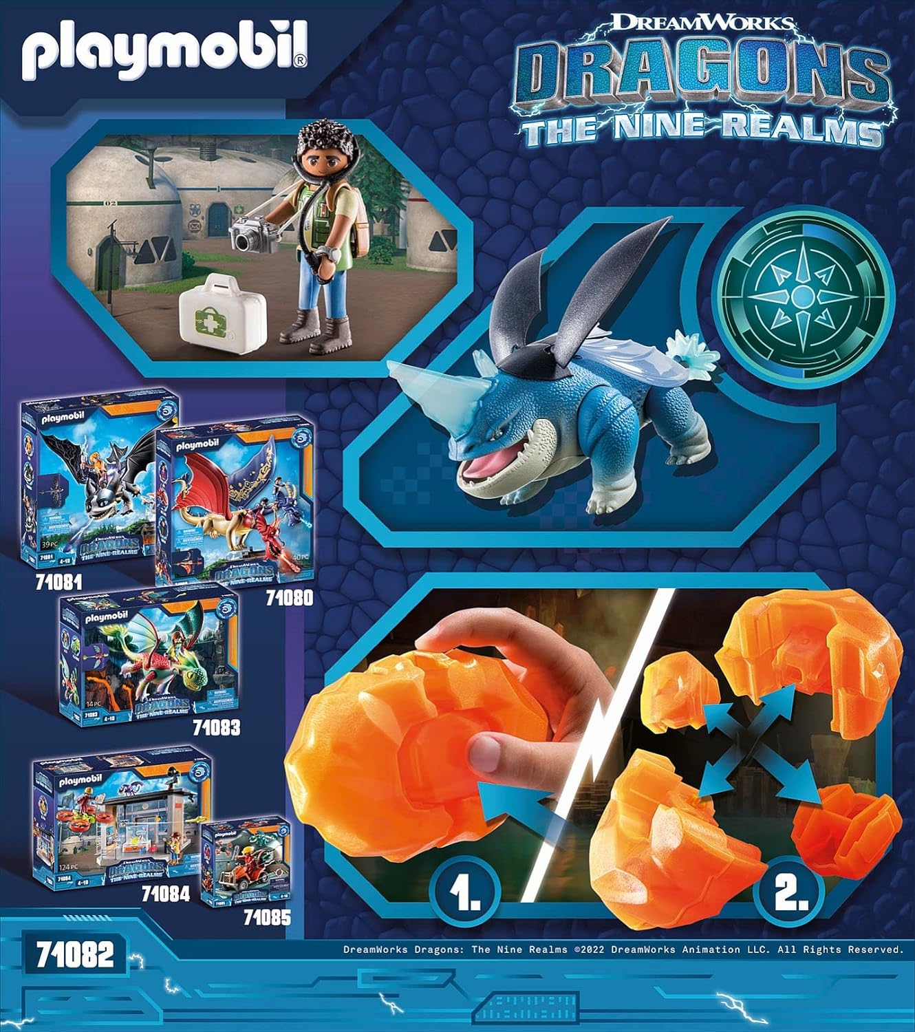 71082 Dragons: The Nine Realms - Plowhorn & D'Angelo, Konstruktionsspielzeug