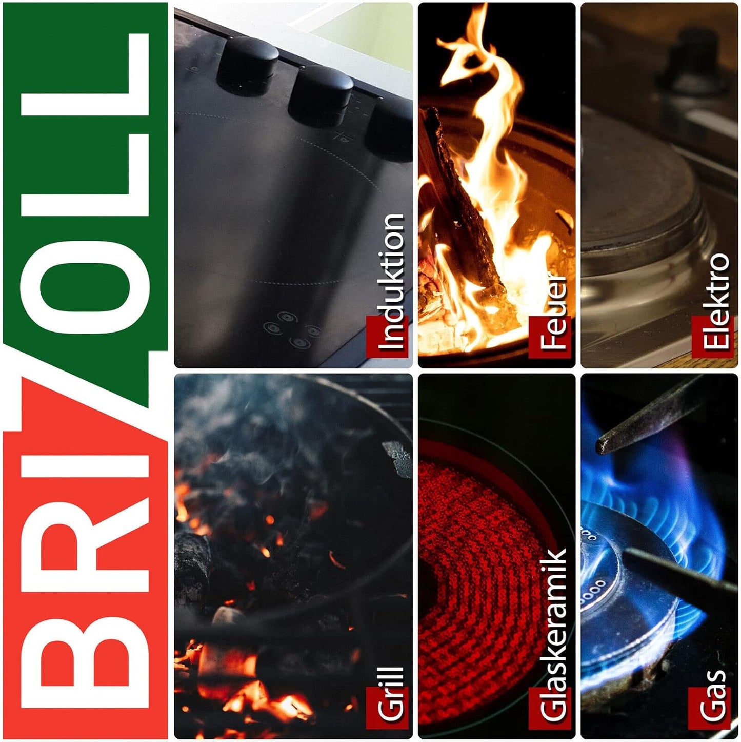 Grillpfanne aus Gusseisen für alle Herdarten (24 cm), 24 cm