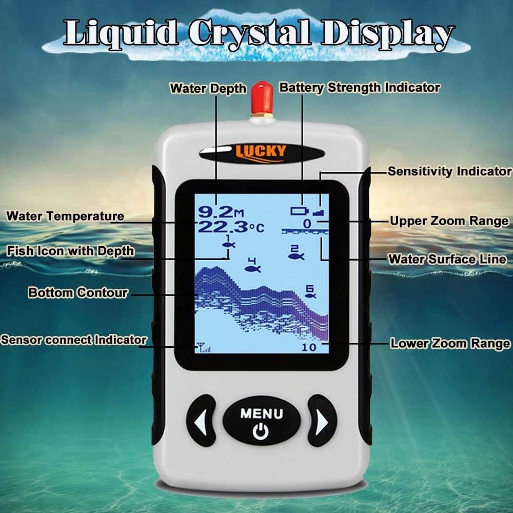 Drahtloser Sonar-Fischfinder mit LCD-Tiefenmesser