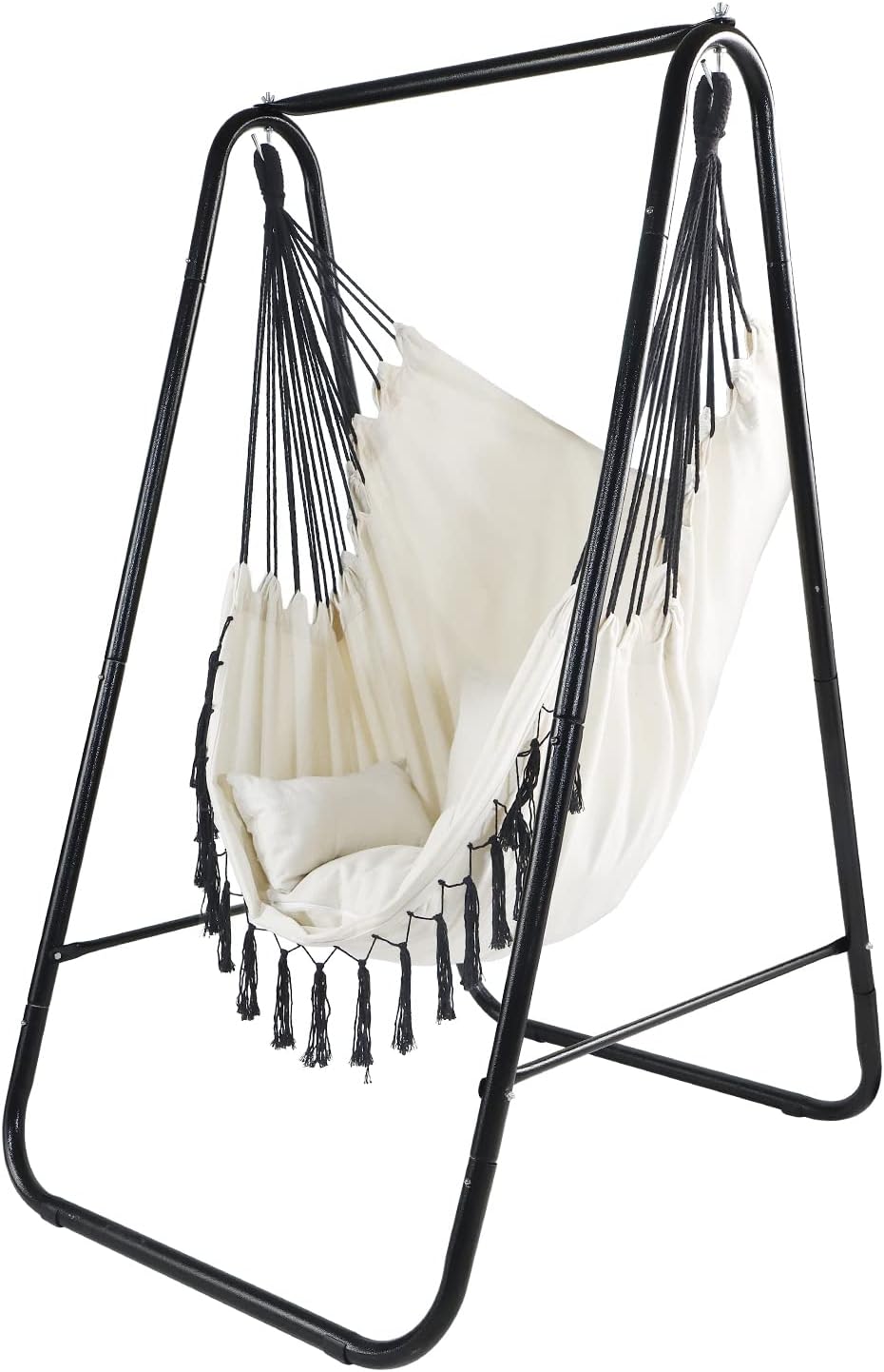Hängesessel mit Gestell & Kissen, Beige-schaukel