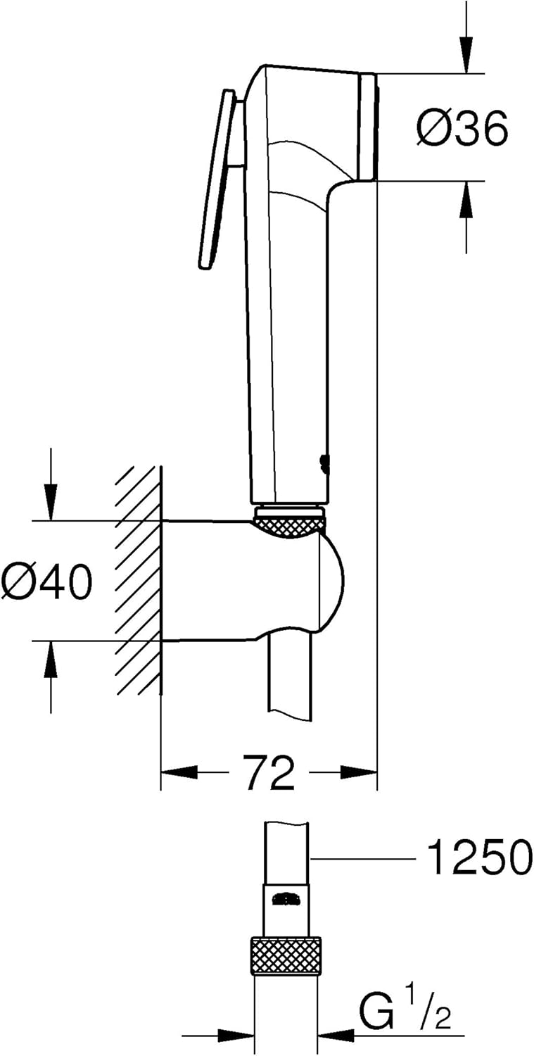 Bidet-Set mit Duschkopf und Wandhalterung, Reinigungsspray mit Wandhalter