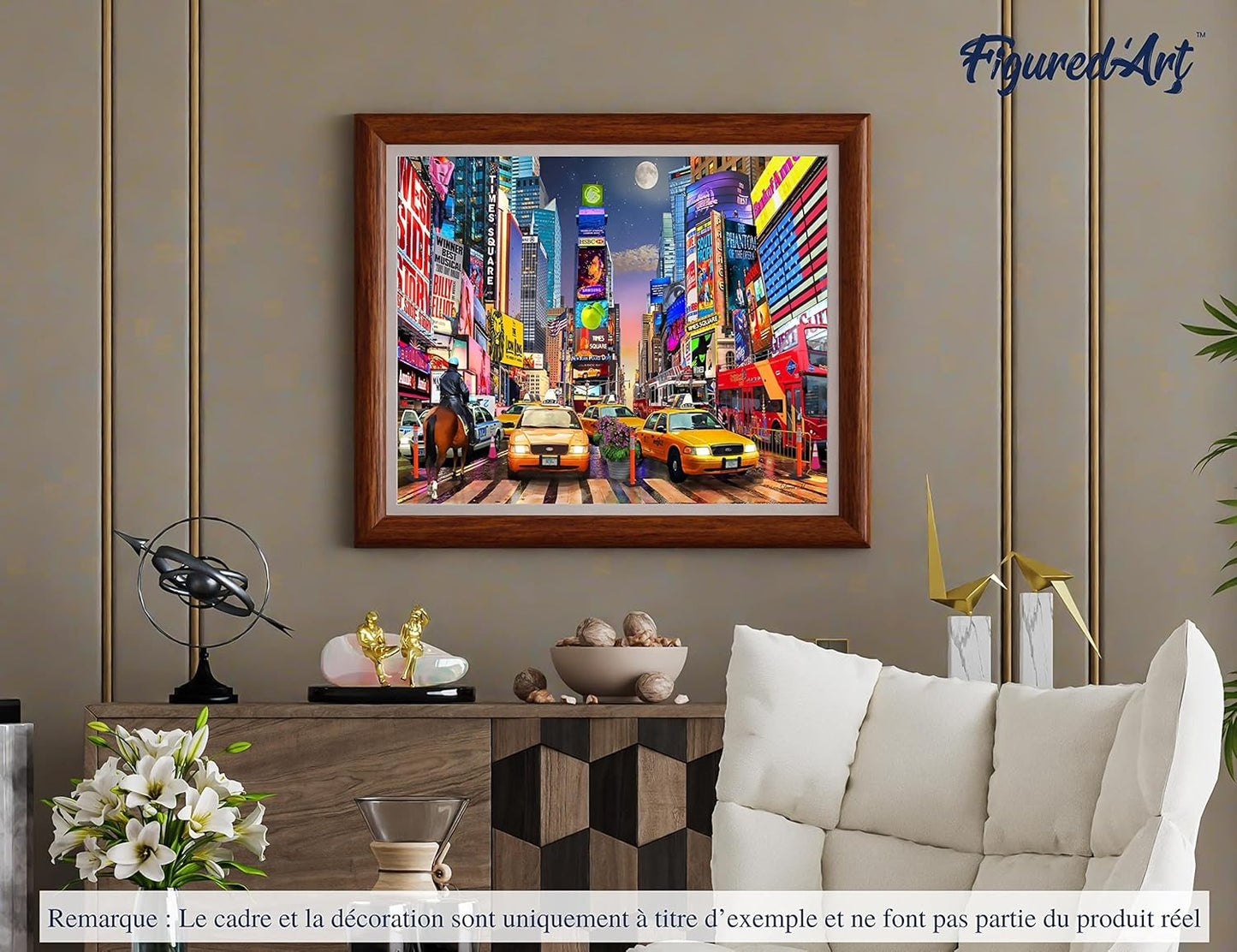 Malen Nach Zahlen Set mit Rahmen 40x50cm (Timesquare), Timesquare 40x50cm Mit Rahmen (bereits gespannt)