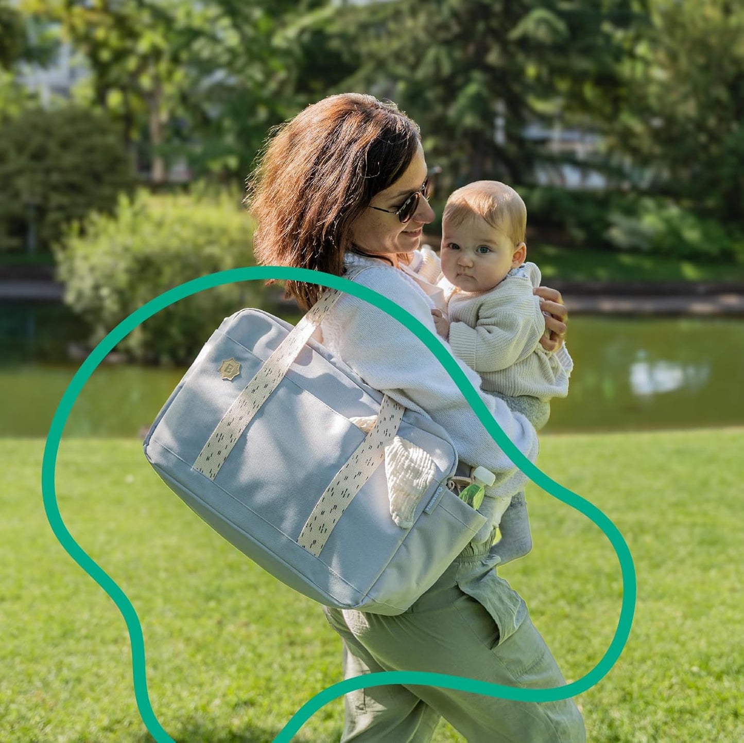 Wickeltasche Bowling mit Wickelauflage, Grau