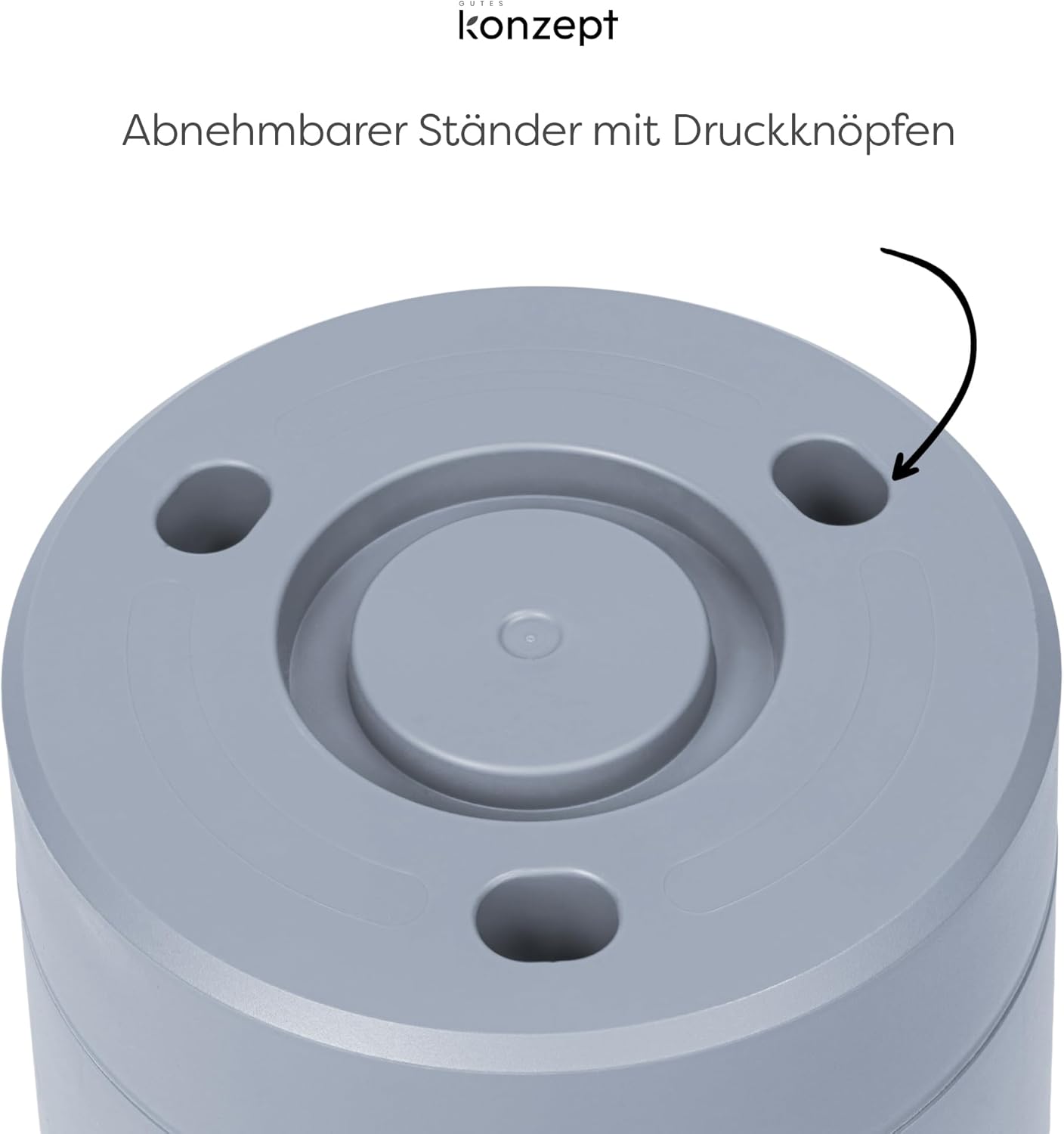 Grosser Blumentopf mit Untersetzer, Grau 38 cm