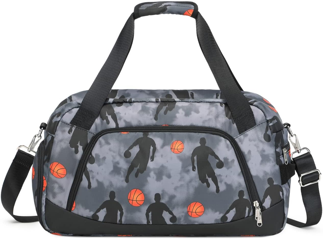 Sporttasche mit Schuh- und Nassfach, 33L, 3-schwarzer Basketball