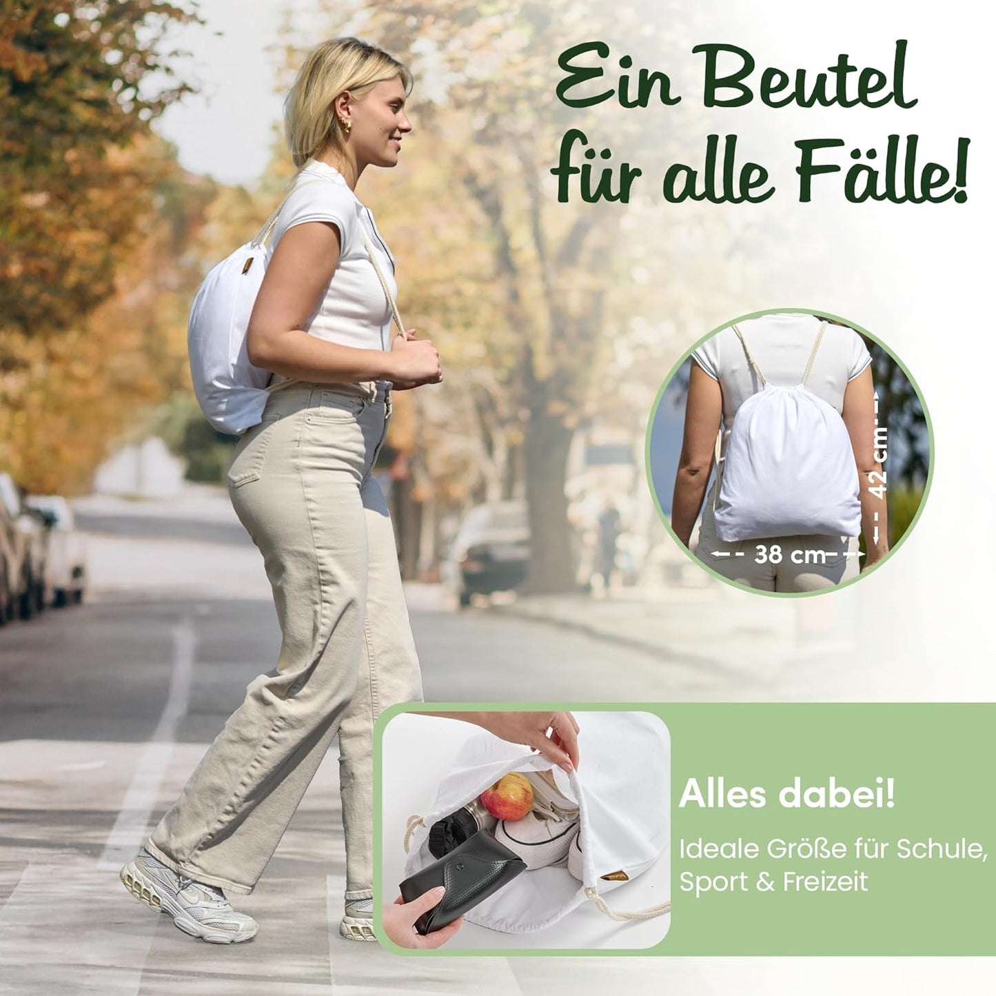 10er-Set Turnbeutel, Weiss