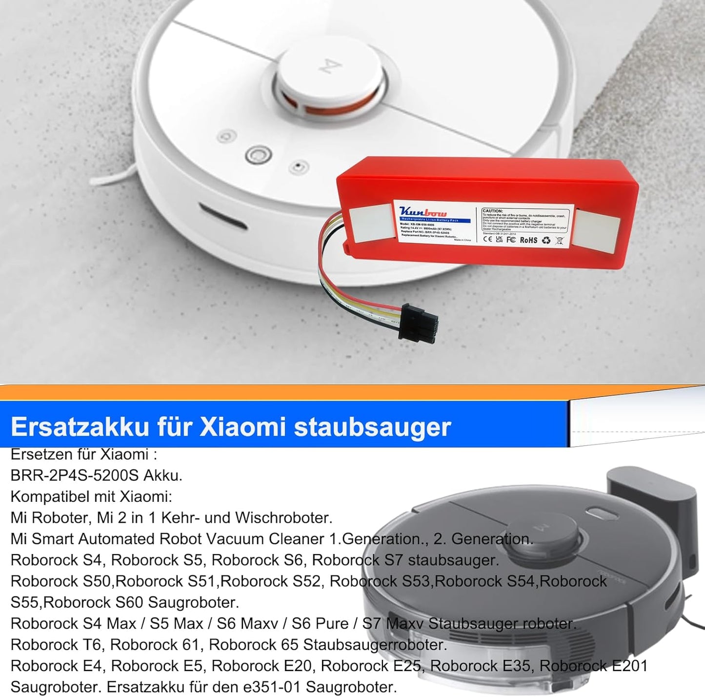 Ersatzakku für Xiaomi Roboter-Staubsauger