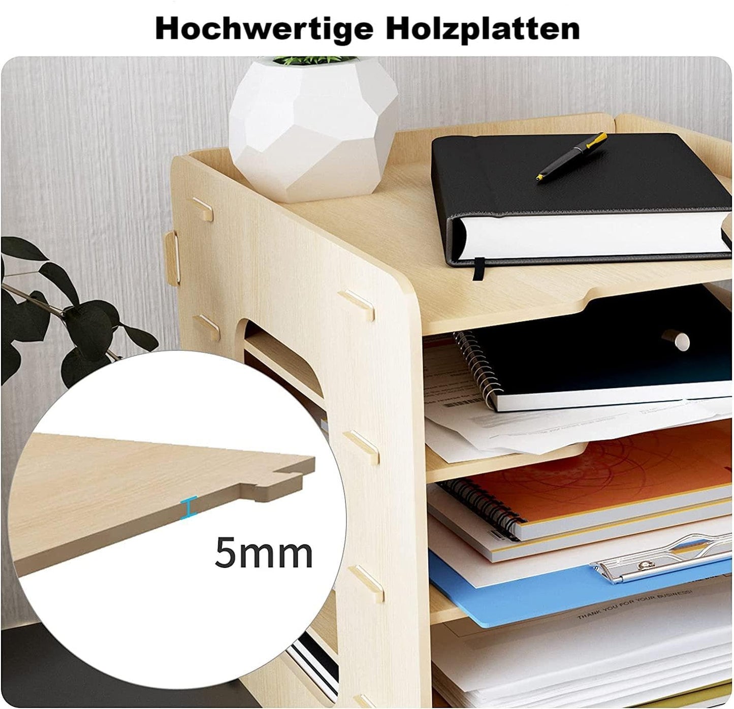 Dokumentenablage mit 5 Fächern, 5-Stufen