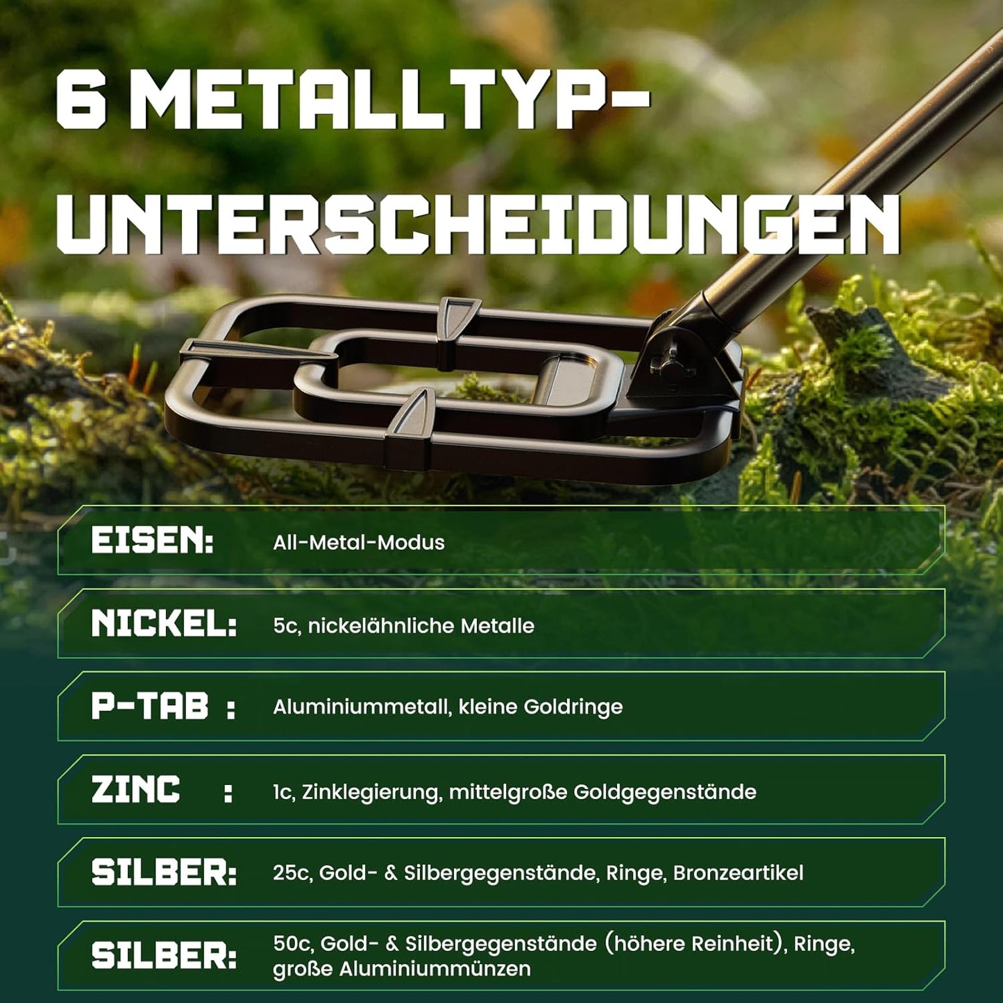 Metalldetektor mit LCD und 10-Zoll-Spule, Orange
