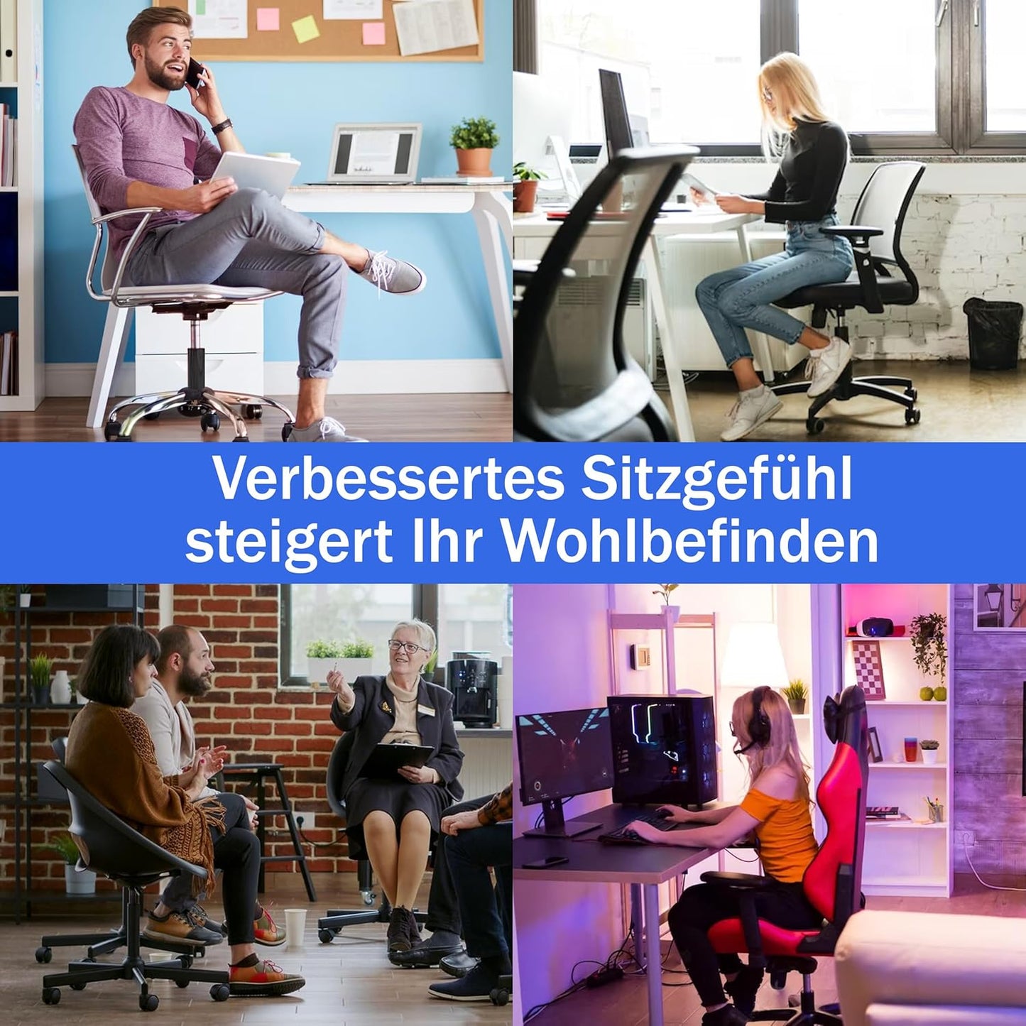 Gasdruckfeder für Bürostühle, bis 200kg, 310 mm Gesamtlänge Schwarz