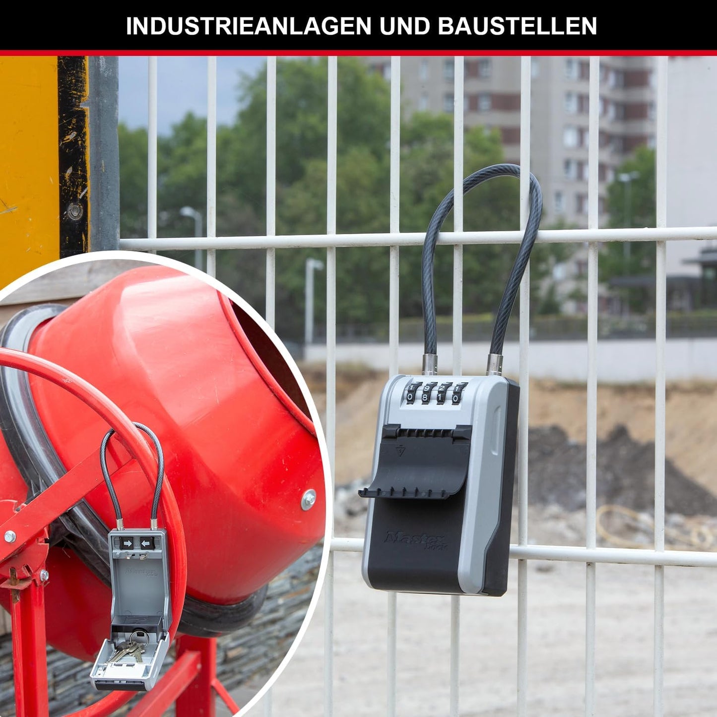 Schlüsseltresor mit flexiblem Kabelbügel, NEU - XL - mit Bügel