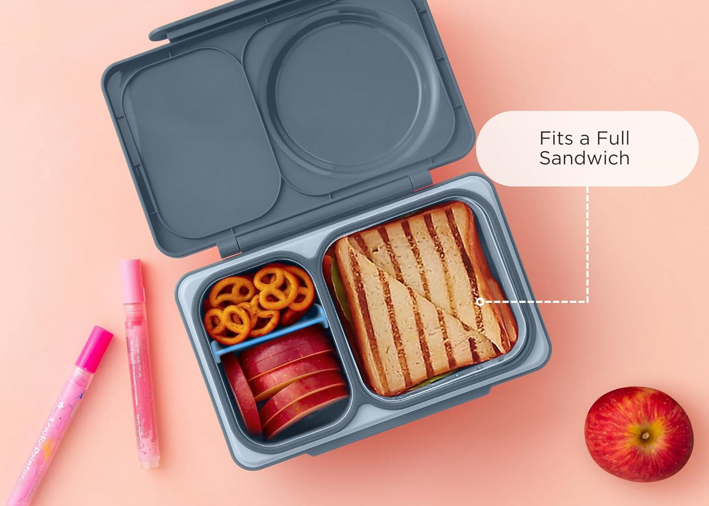 Isolierte Bento-Box mit Thermosdose für Kinder, Graphit